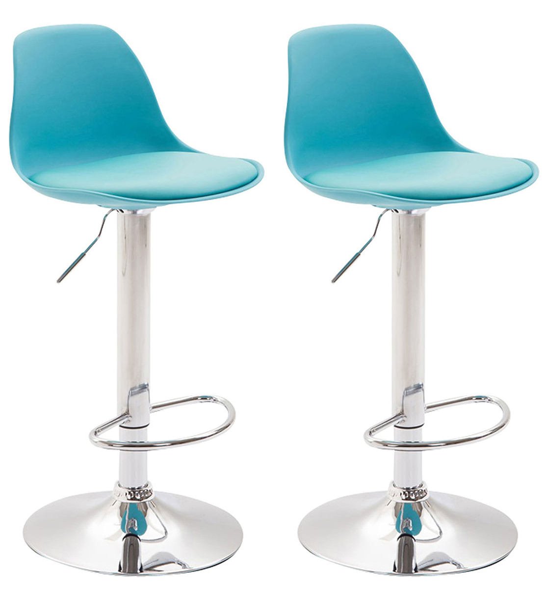 Lot de 2 tabourets de bar Kiel similicuir et coque en plastique