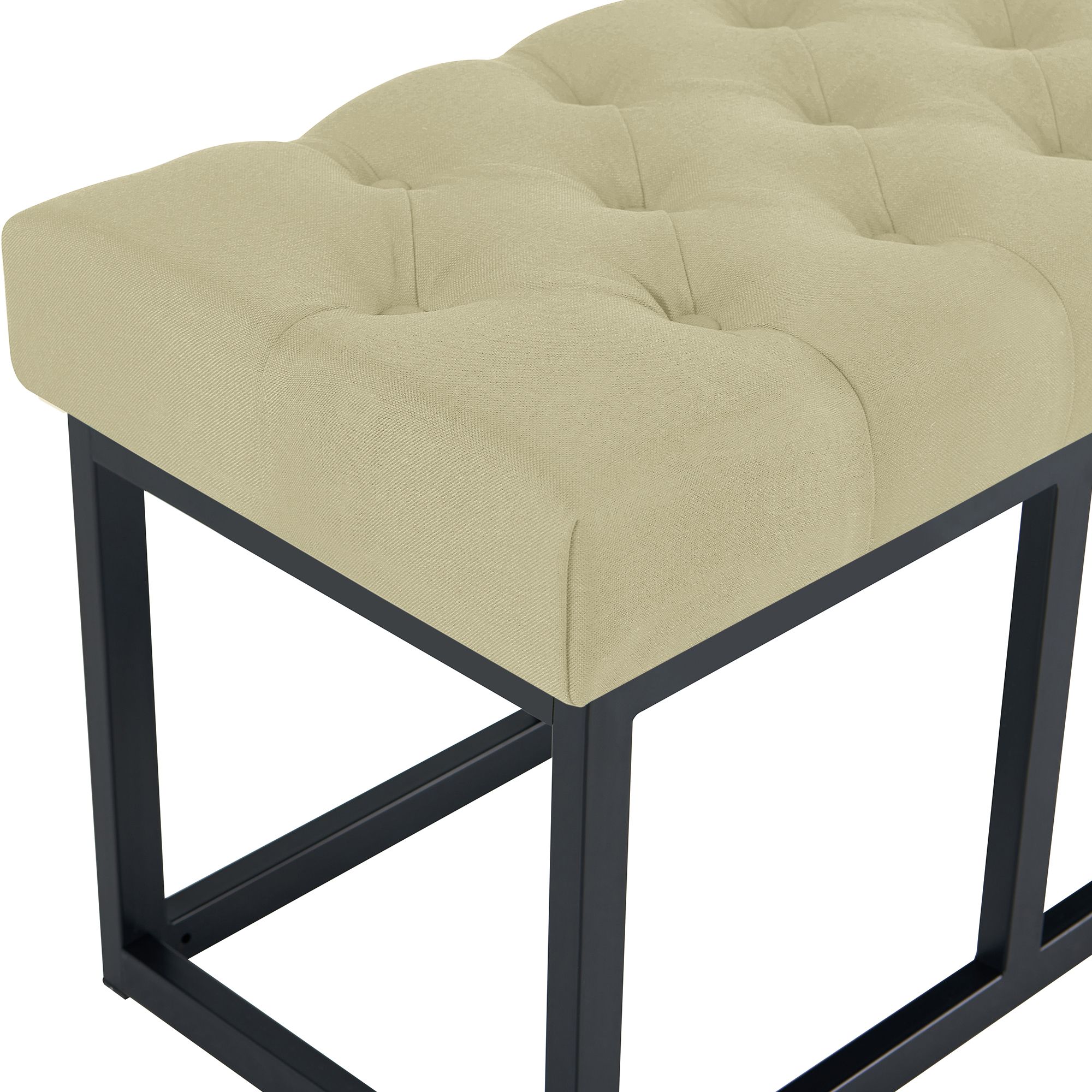 Banc Amun en tissu avec structure noire