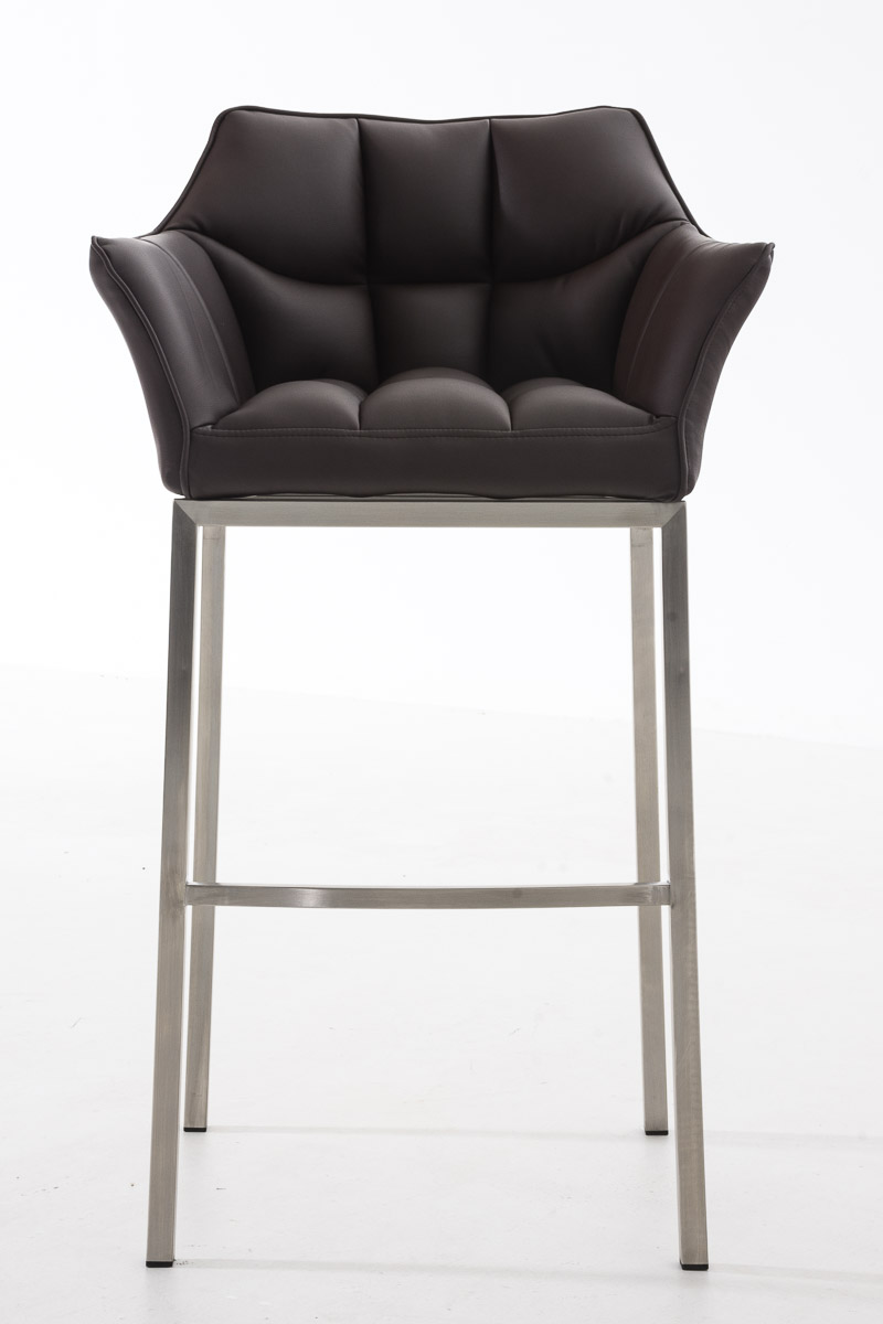 Ensemble de 2 tabourets de bar Damaso en similicuir avec piétement en métal