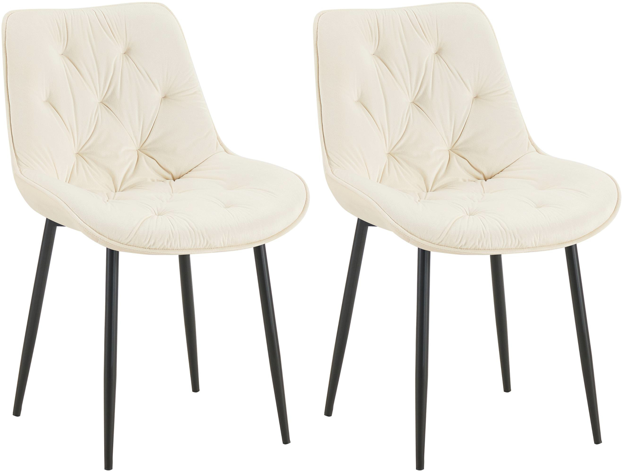 Lot de 2 chaises de salle à manger Wallace velours