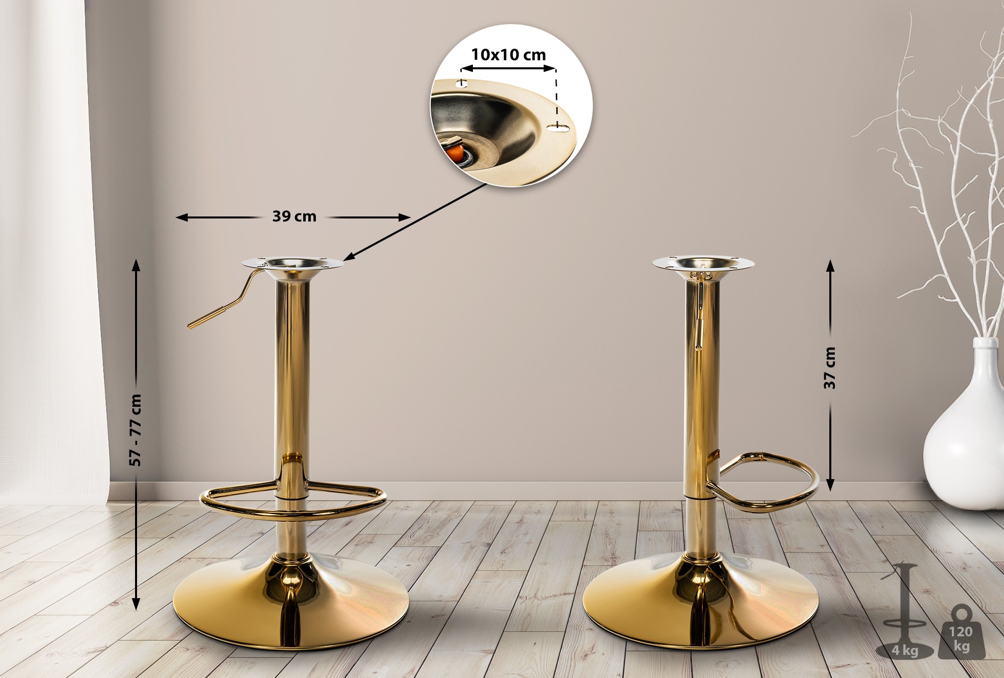 Structure de remplacement pour tabouret de bar 1 10 x 10 cm