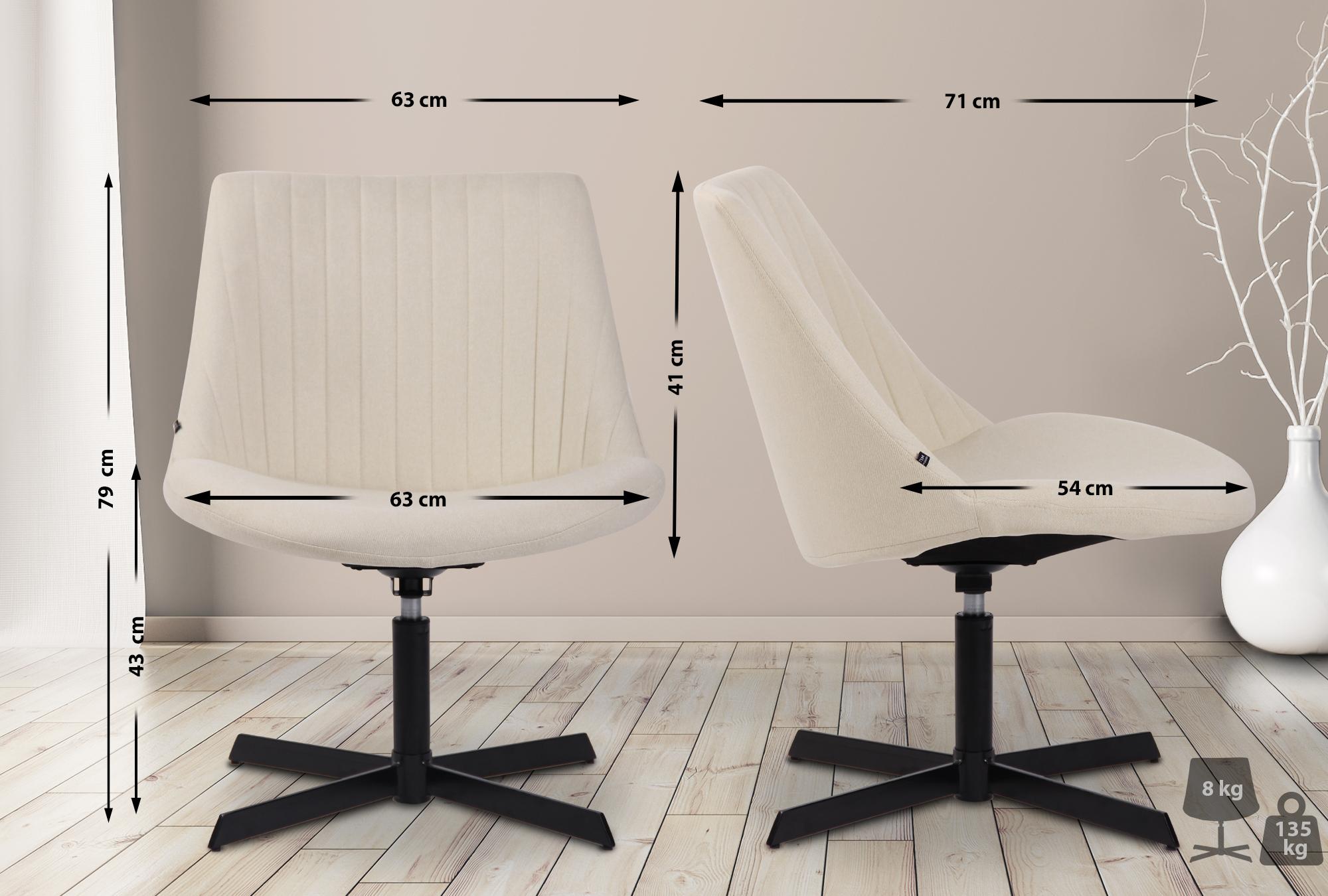 Chaise lounge Granby en Tissu avec Pied en métal