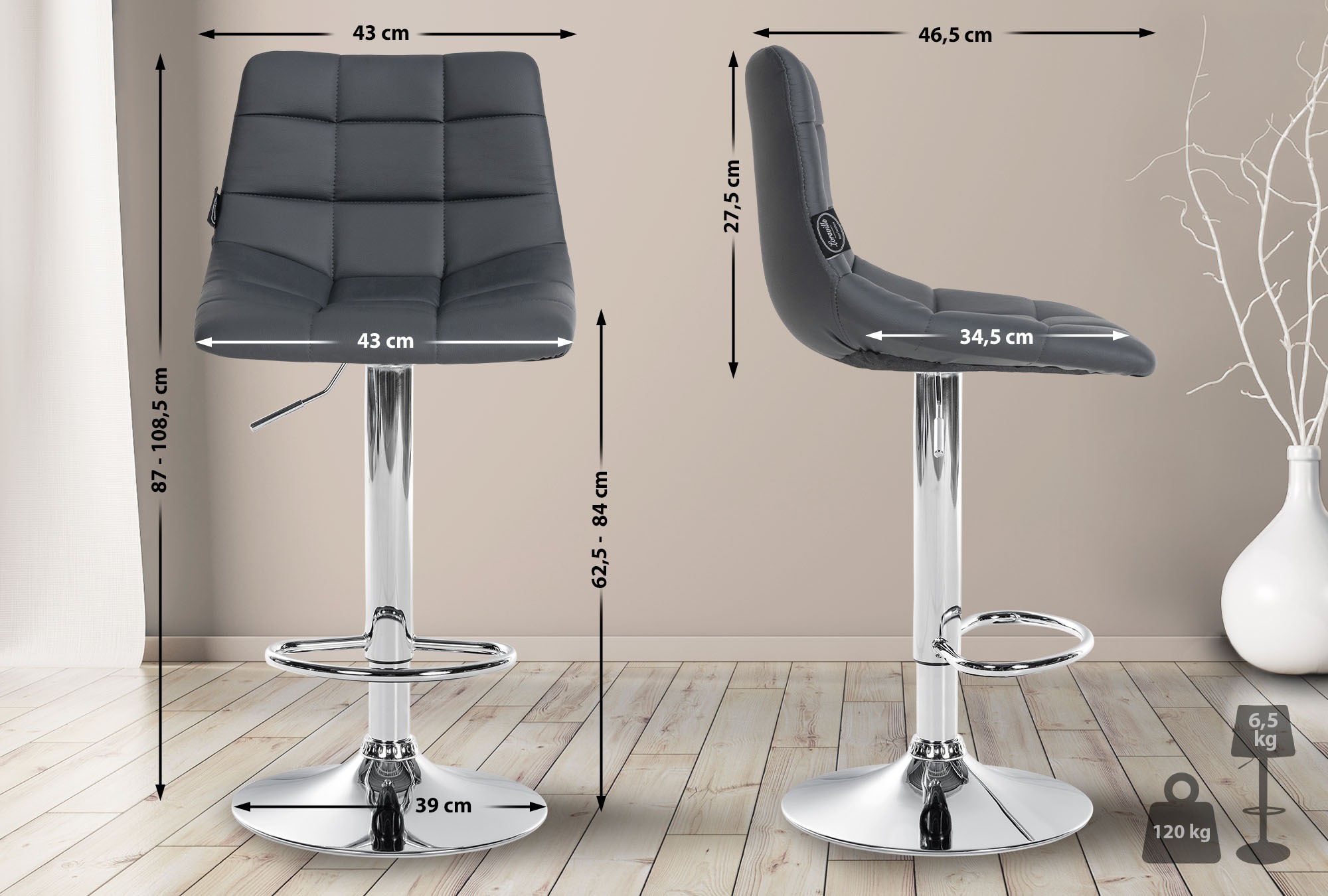Tabouret de bar Jerry similicuir