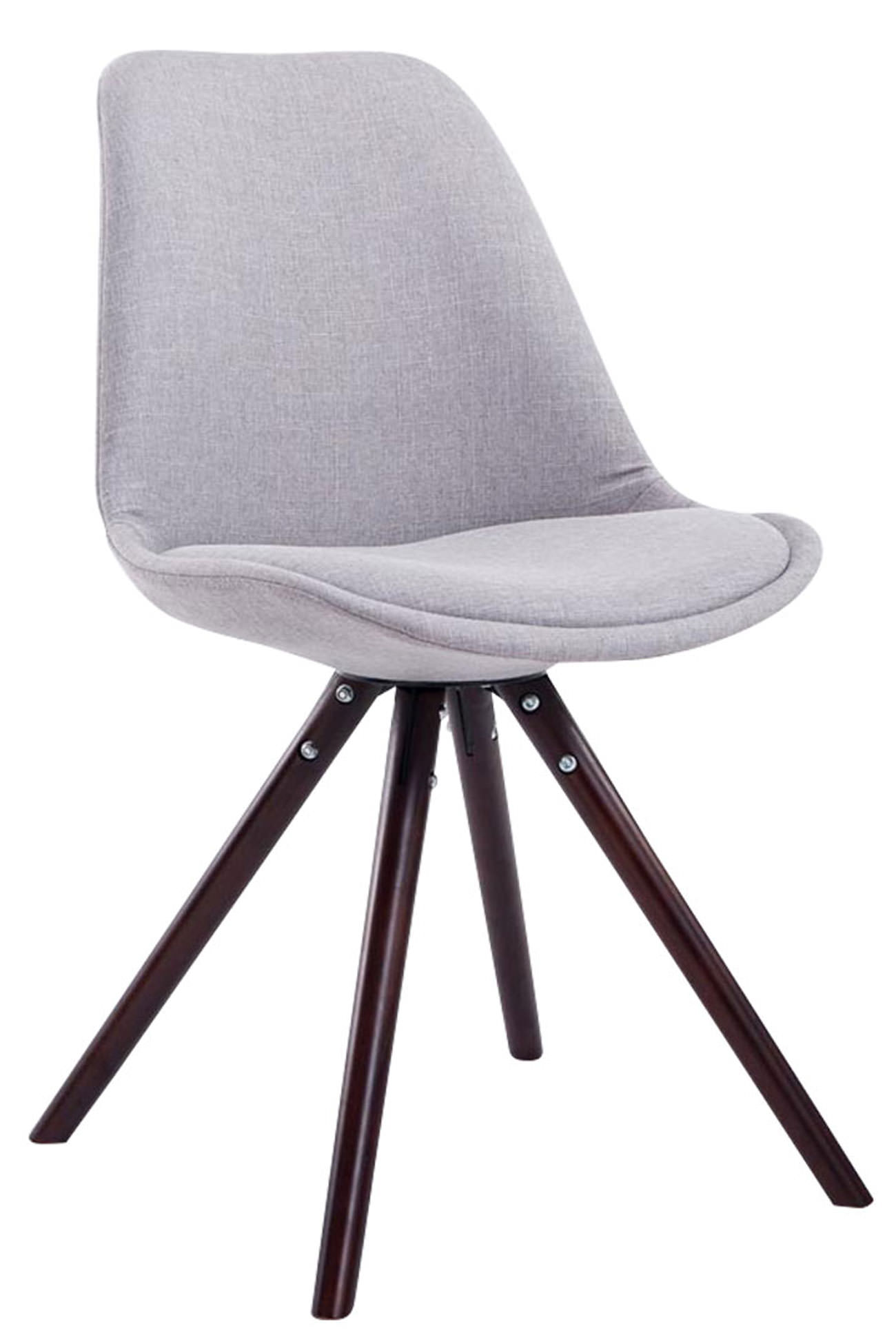Lot de 4 Chaises de salle à manger Toulouse Tissu Pieds ronds bois