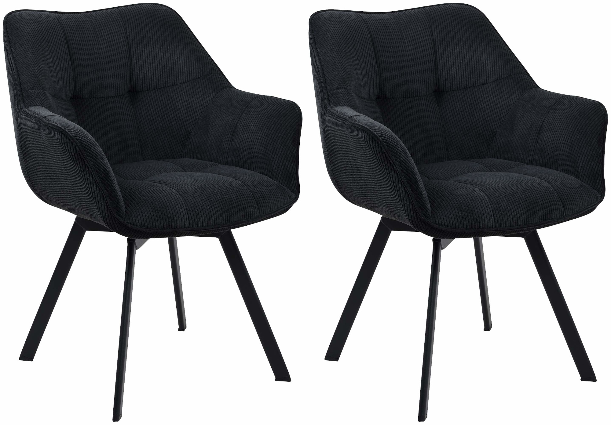 Lot de 2 chaises de salle à manger Jordi Cord