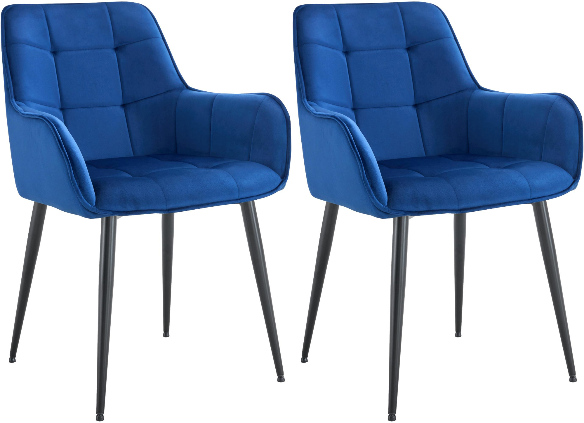 Lot de 2 chaises de salle à manger Ferndale velours