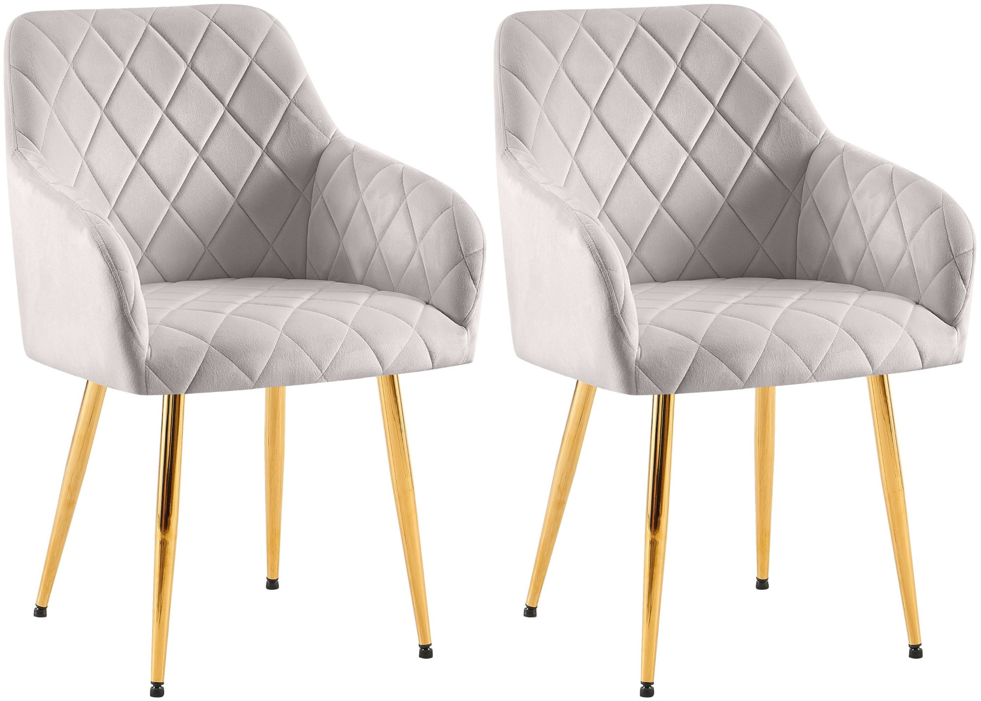 Lot de 2 chaises de salle à manger Monett velours