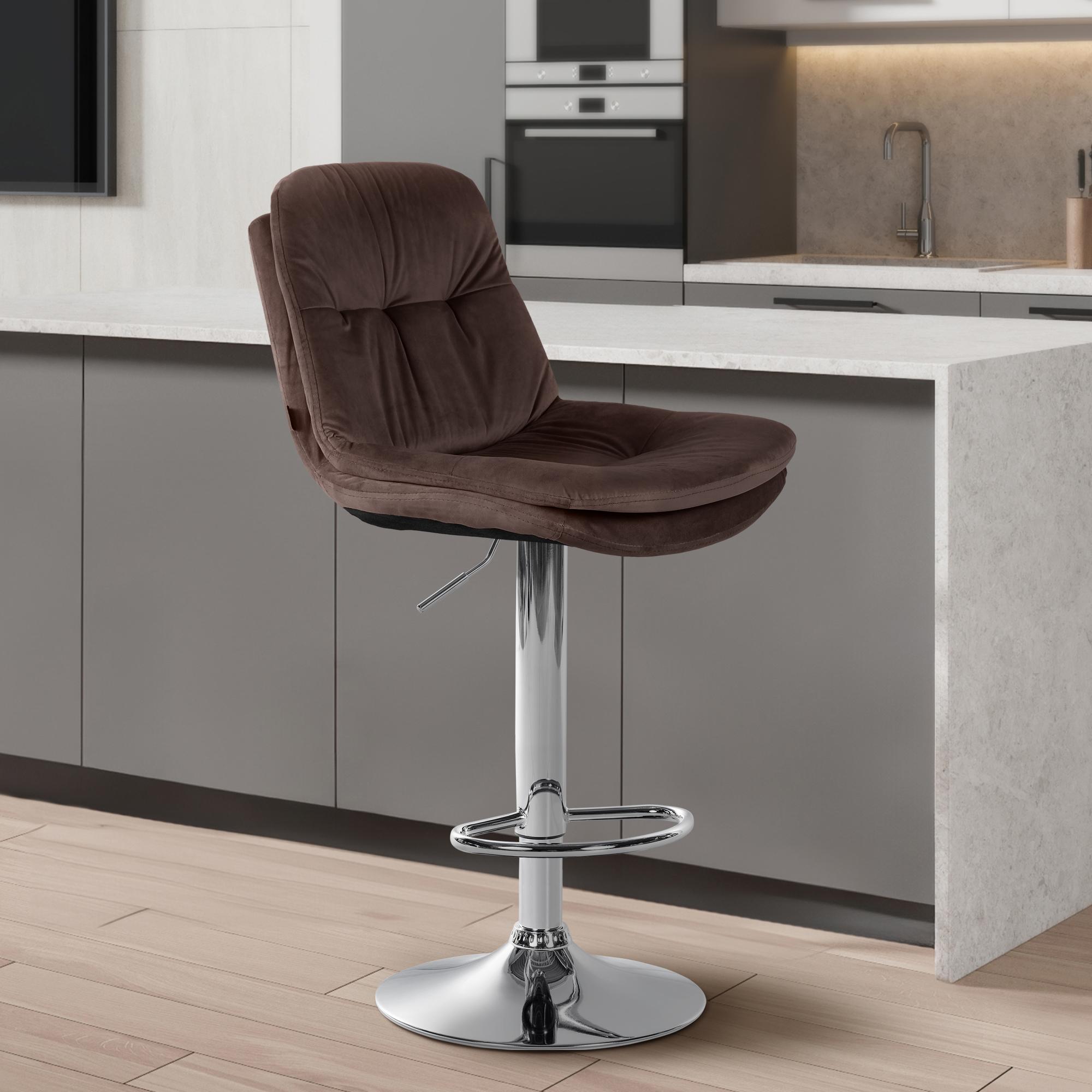 Tabouret de bar Laurel velours