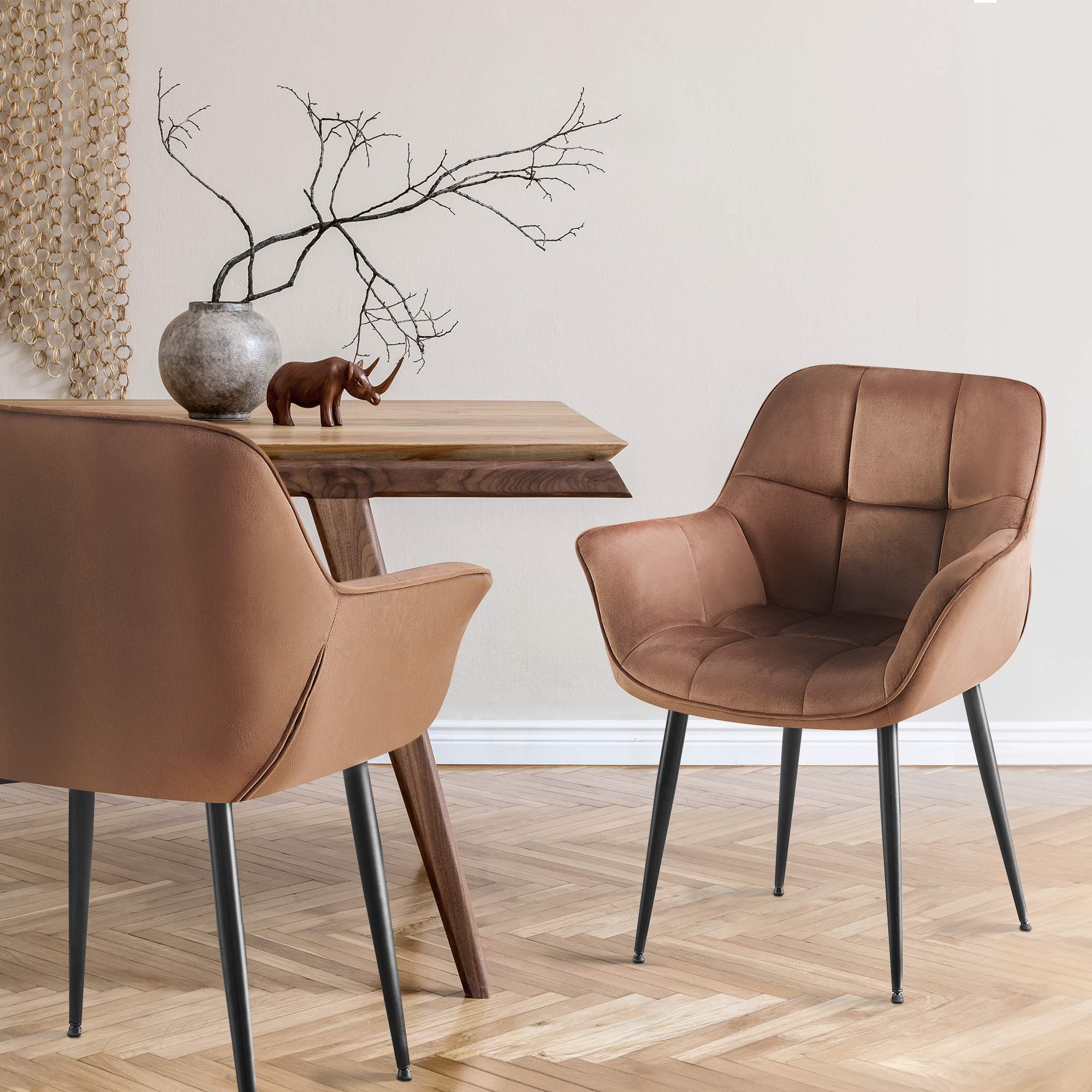 Chaise de salle à manger Roseville velours