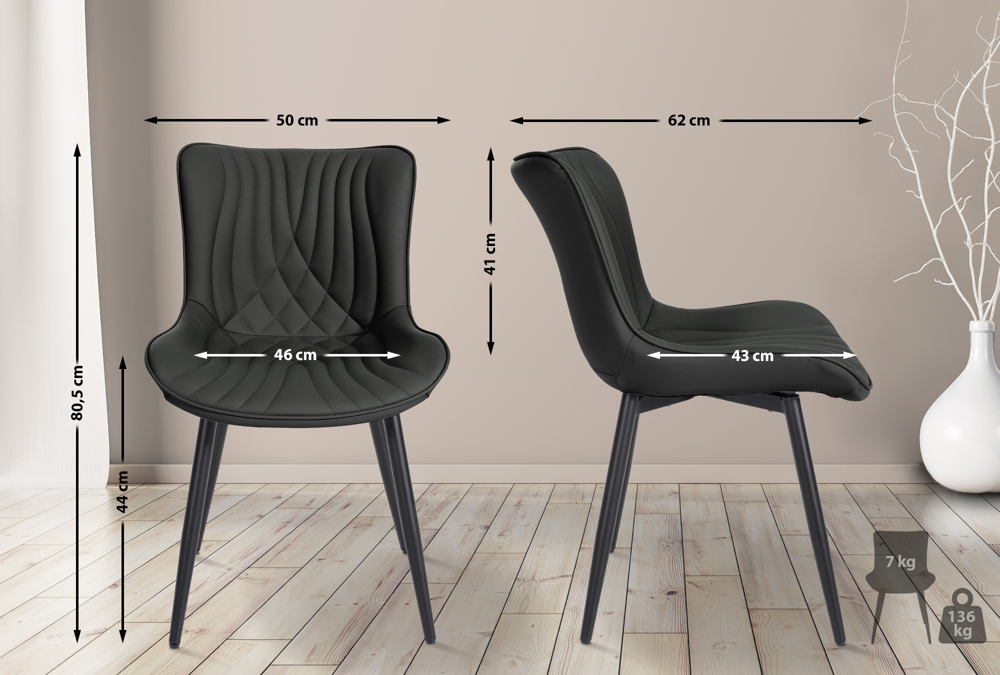 Lot de 2 chaises Brady
