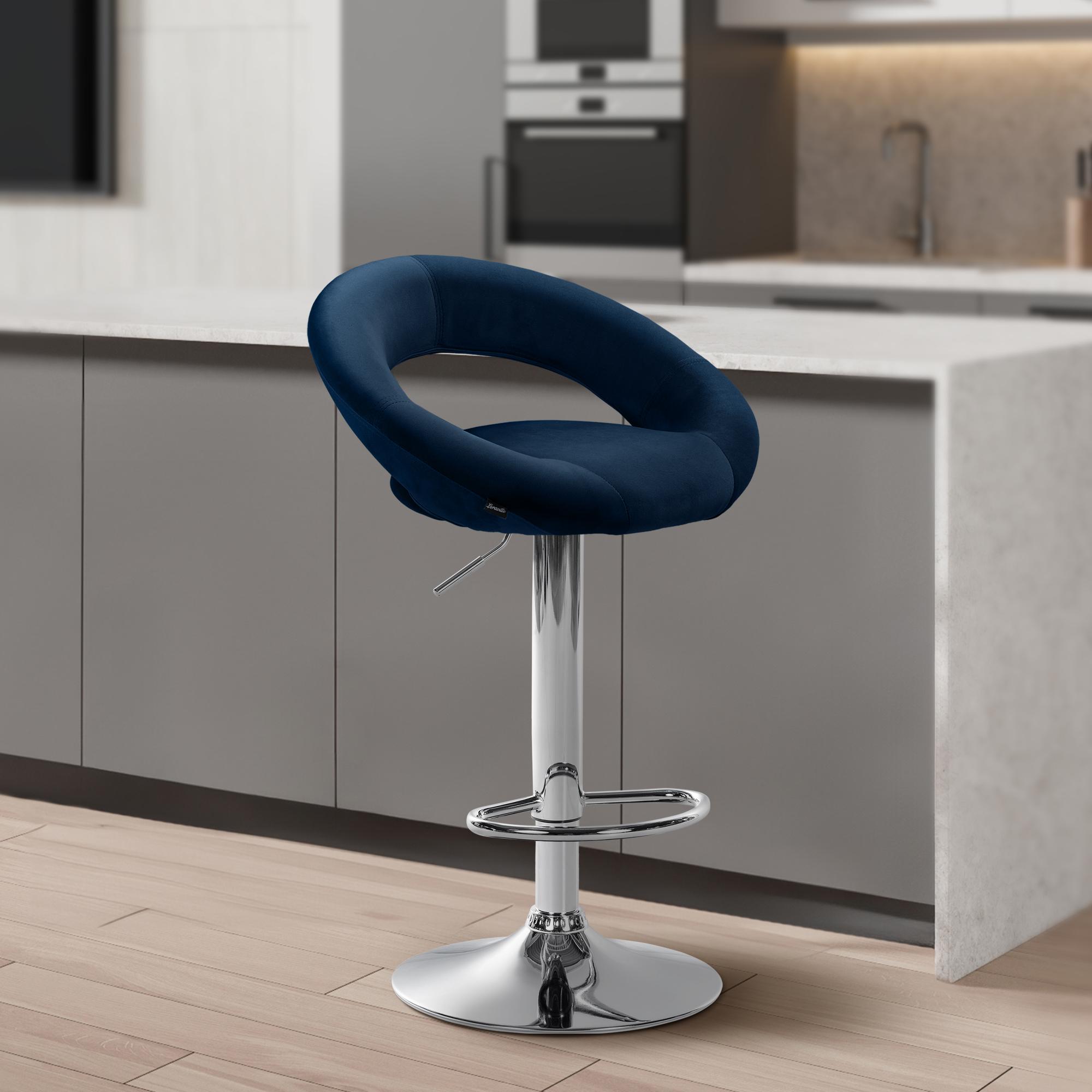 Tabouret de bar Olinda velours