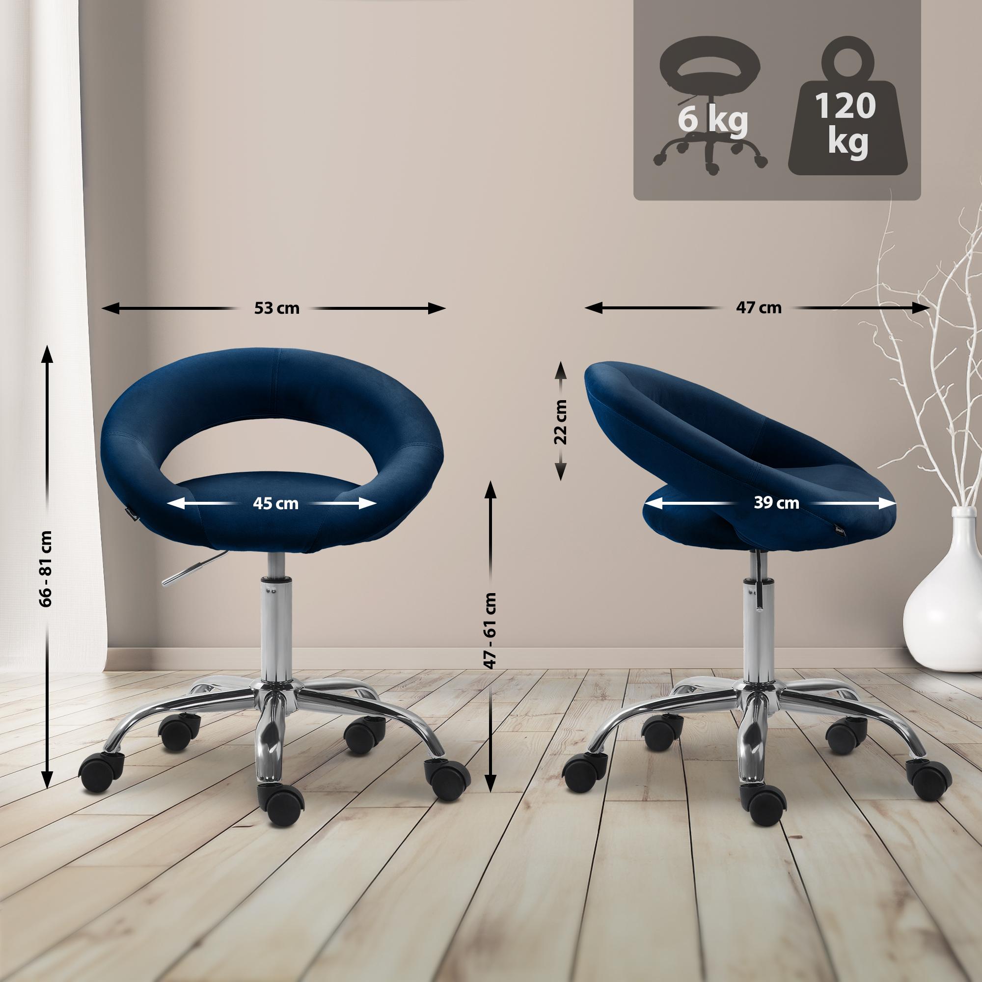 Tabouret de travail Olinda velours