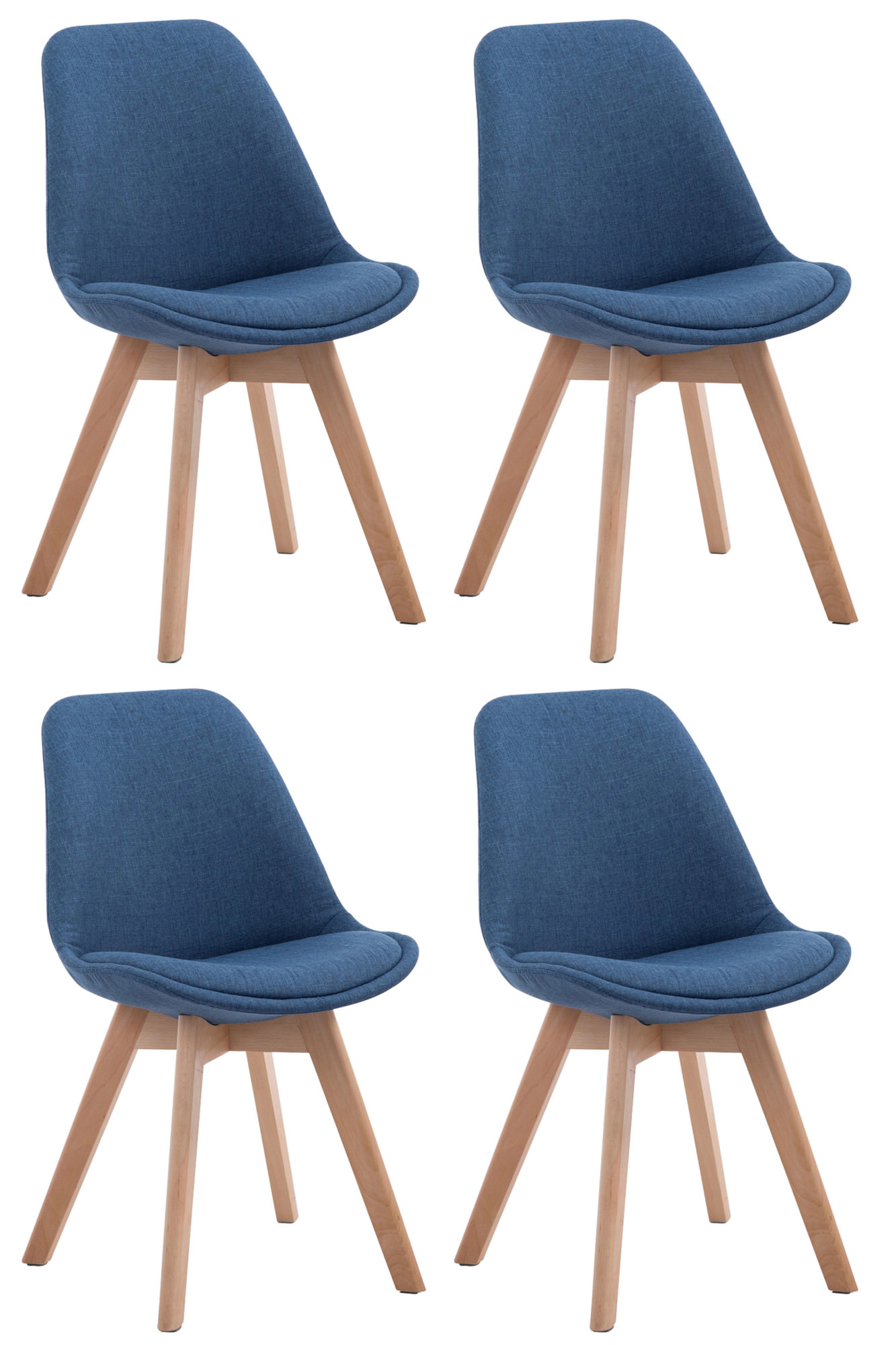 Lot de 4 chaises de salle à manger Borneo V2 en Tissu