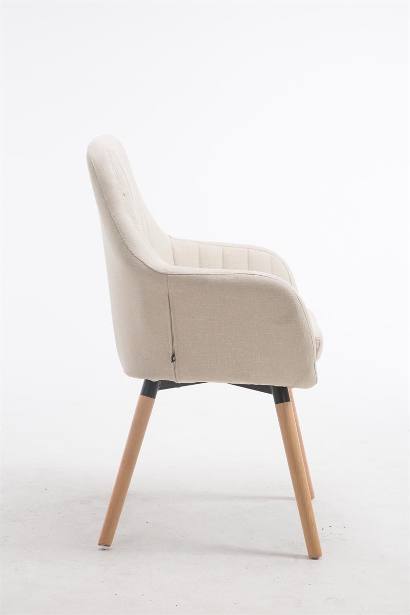 Chaise De Salle à Manger Florian En Tissu Avec Piètement En Bois