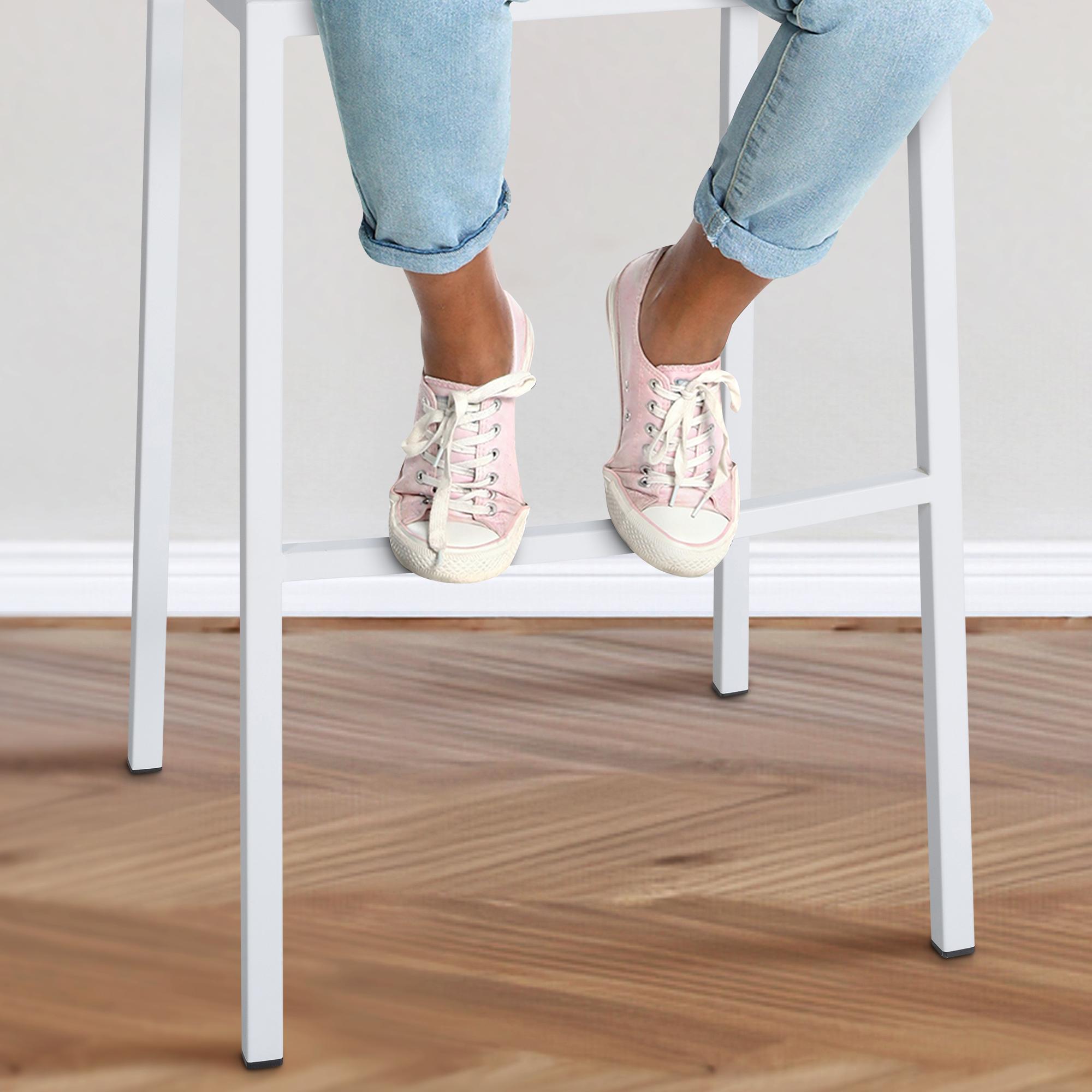 Tabouret de bar Damaso en tissu avec cadre à quatre pieds