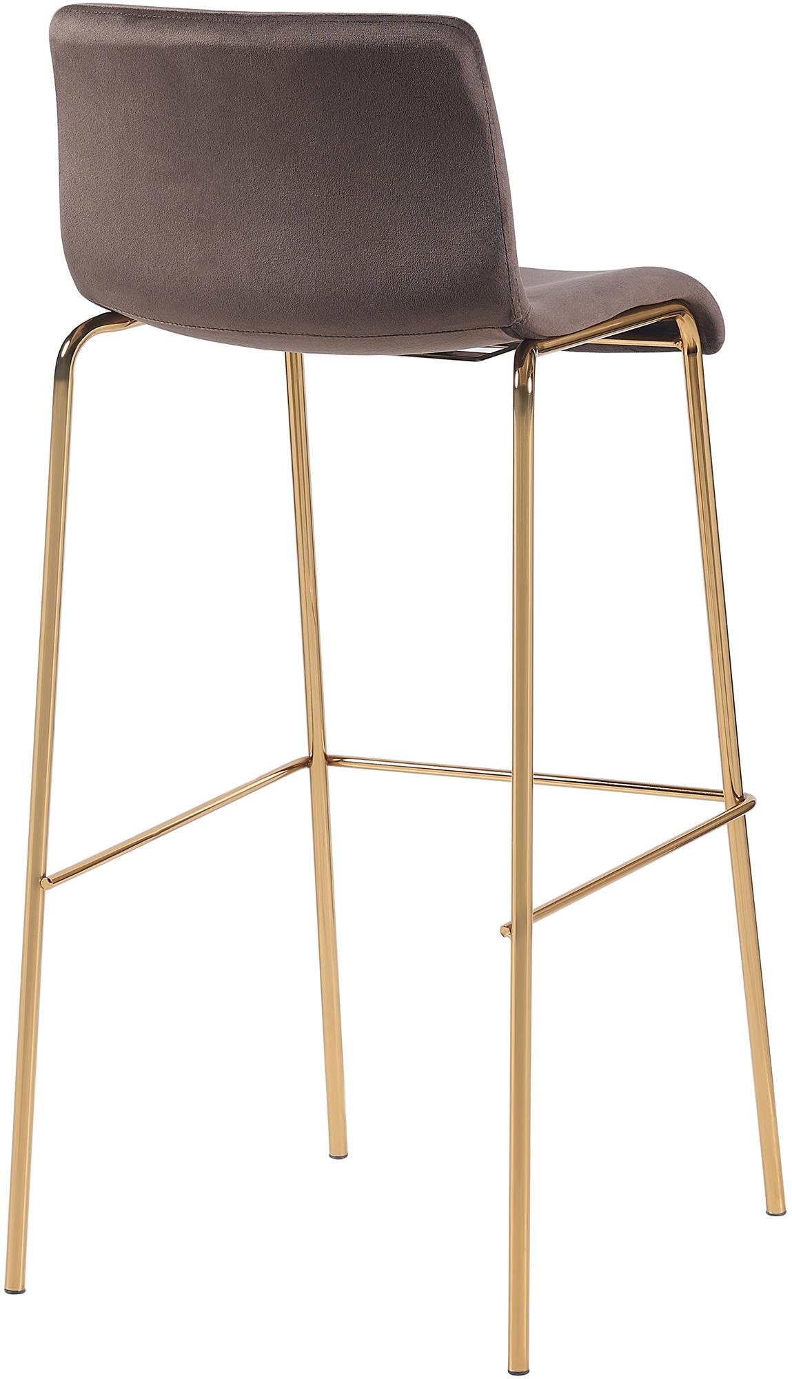 Tabouret de bar Hoover velours piètement 4 pieds or