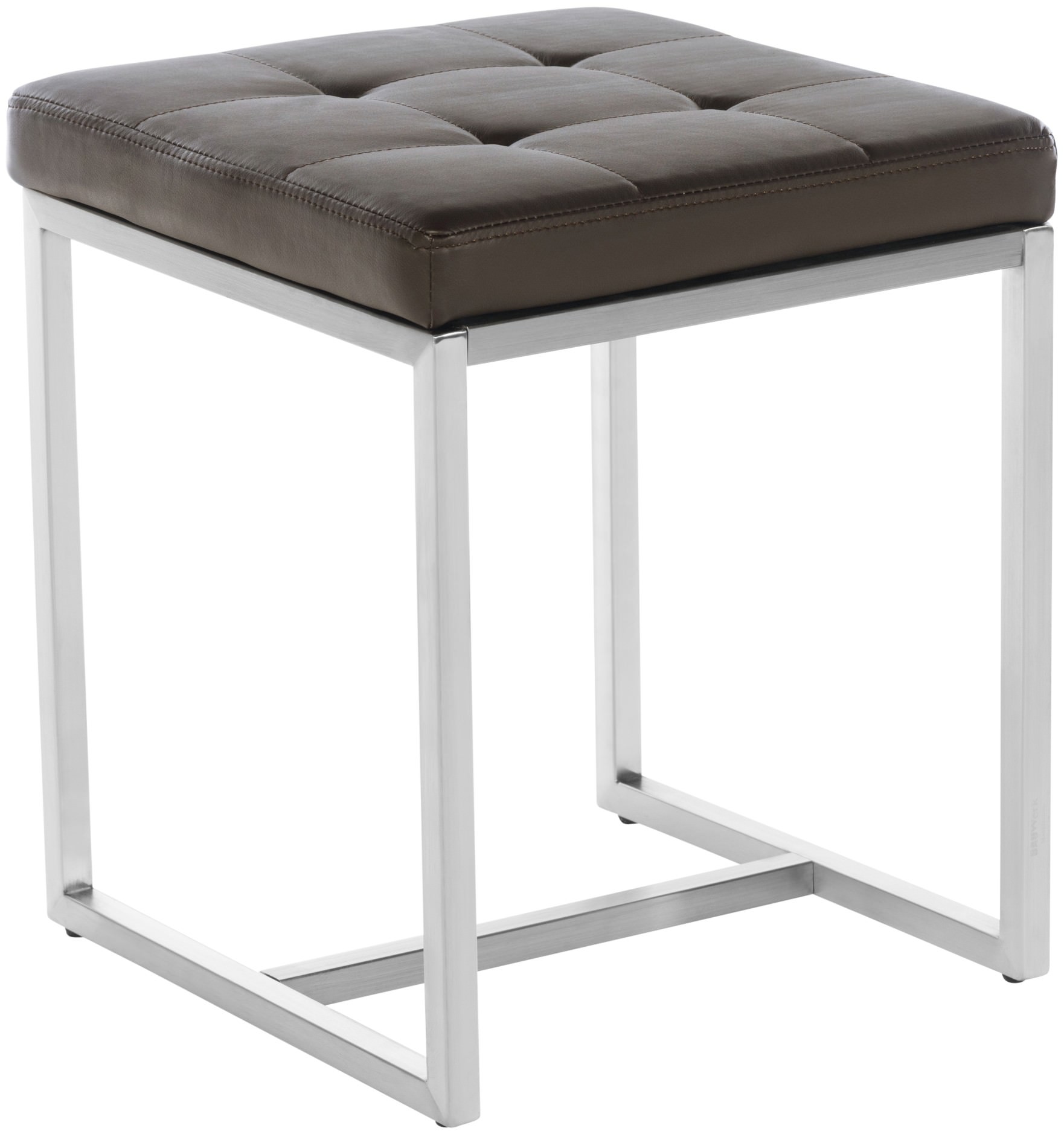 Lot de 2 tabourets bas Barci en similicuir