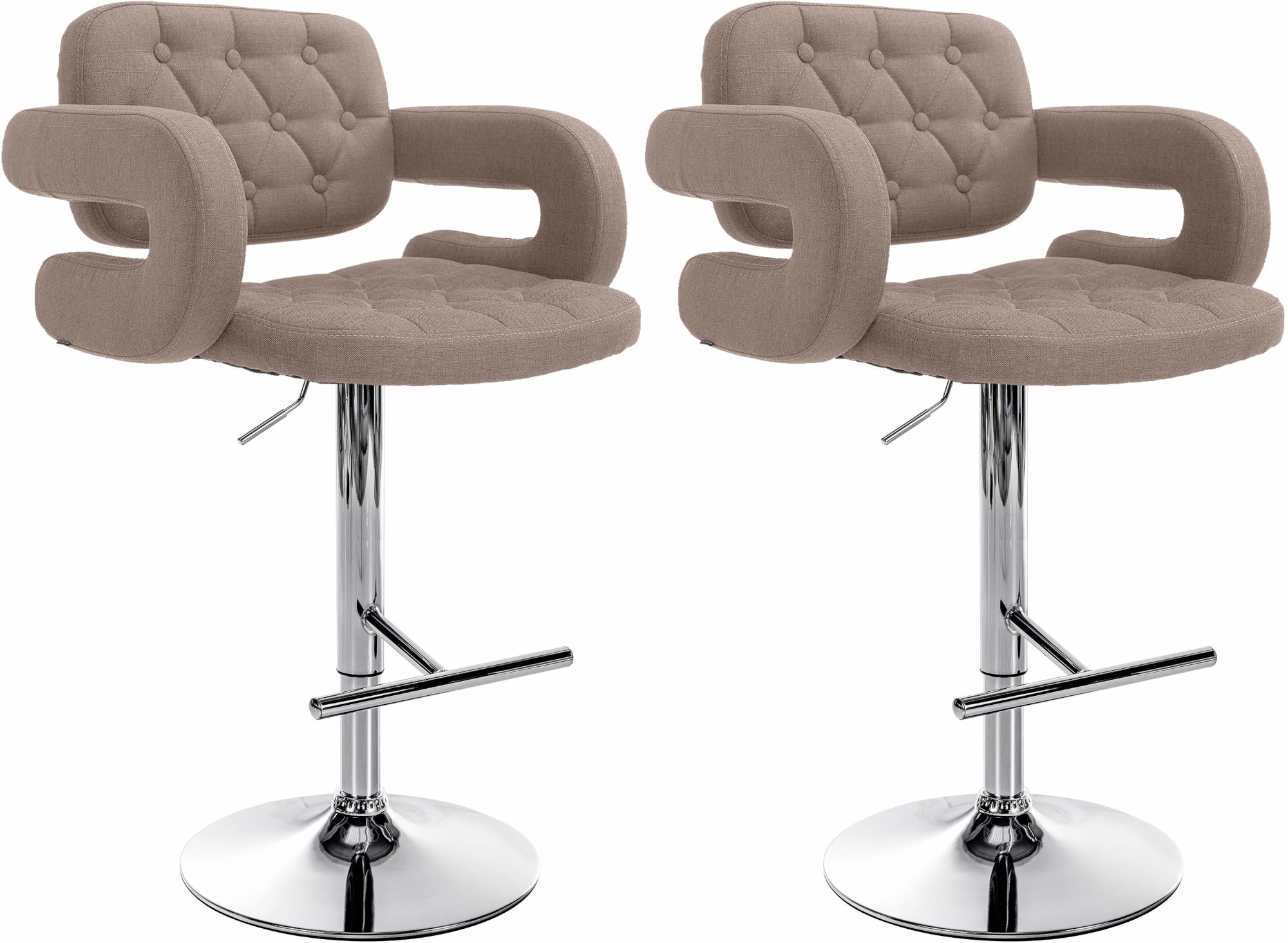 Lot de 2 tabourets de bar Dublin en tissu