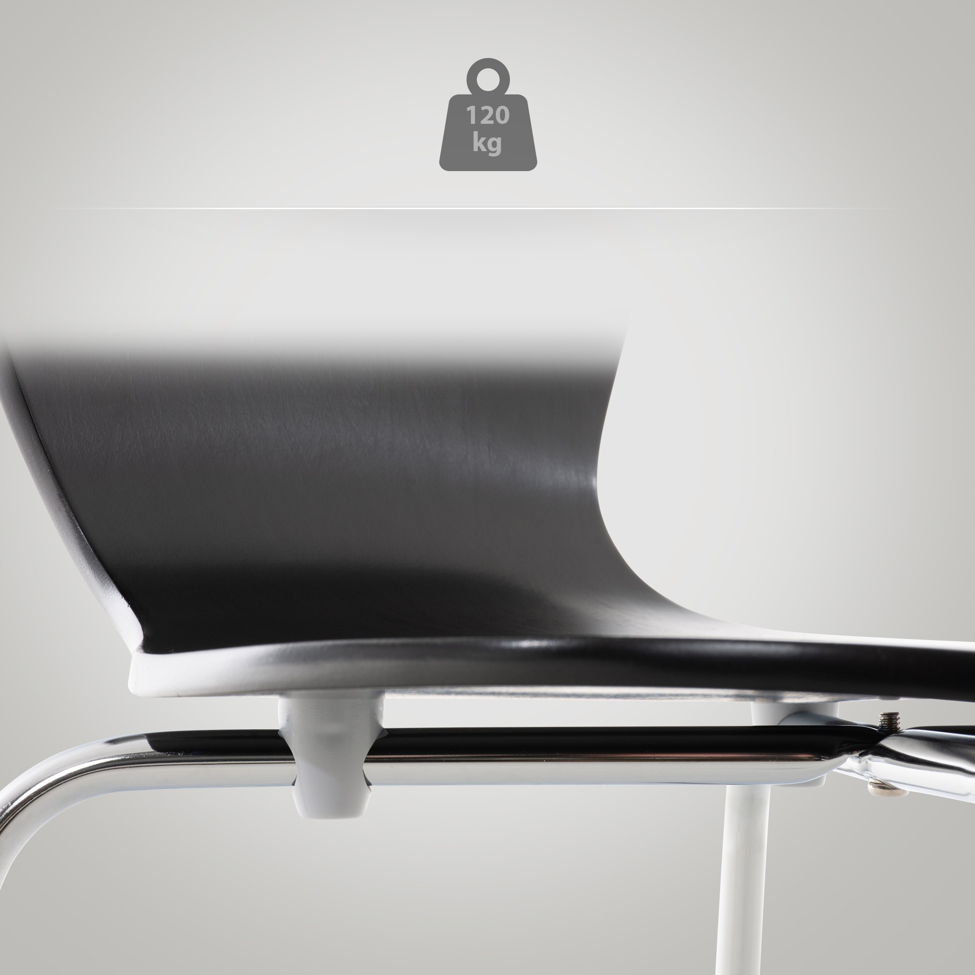 Lot de 2 chaises empilables Calisto Noir