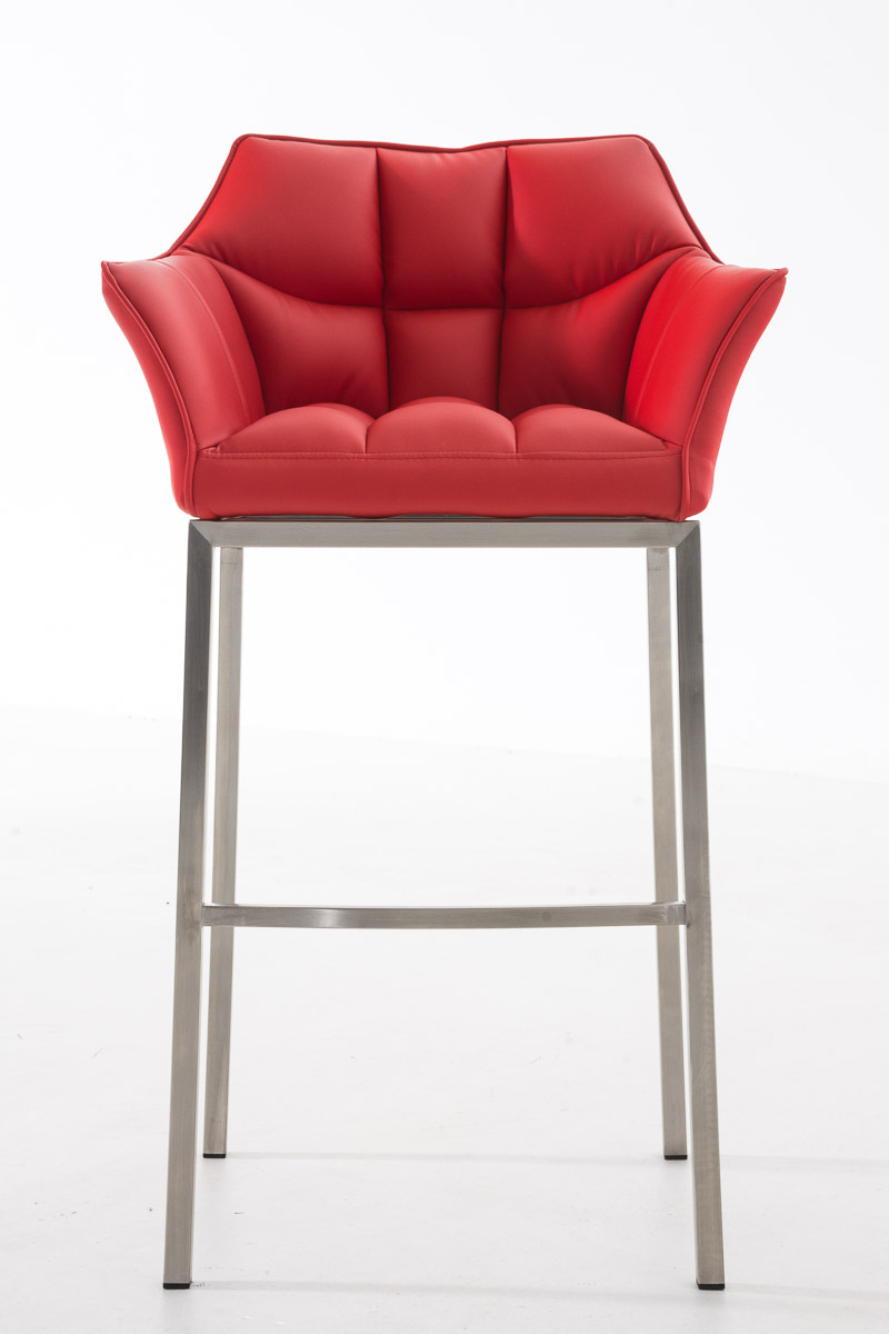 Tabouret de bar Damaso en similicuir avec piétement quatre pieds