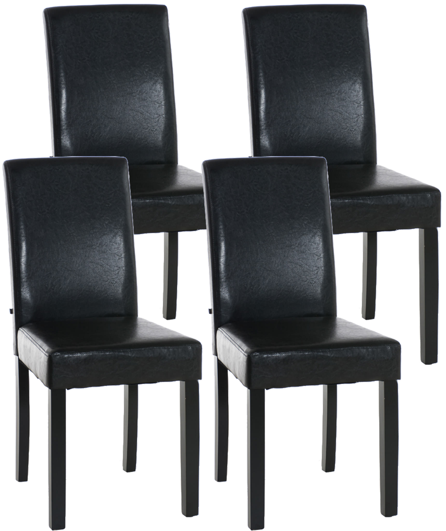 Lot de 4 Chaises de salle à manger Ina similicuir avec pieds en Bois