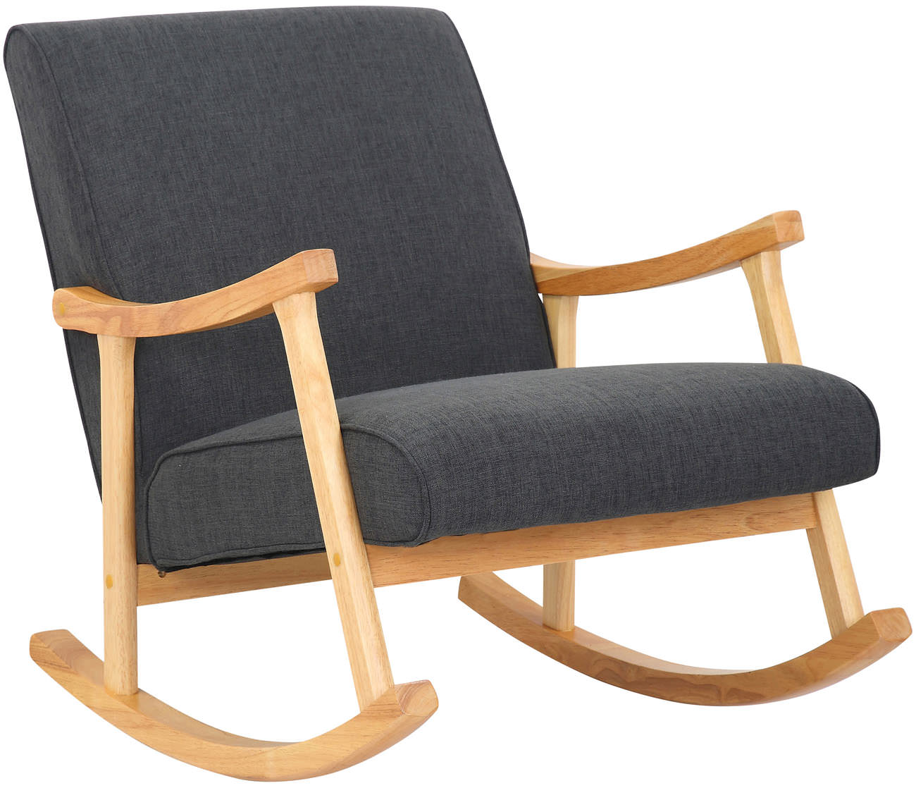 Chaise a bascule Morelia en tissu avec pieds nature