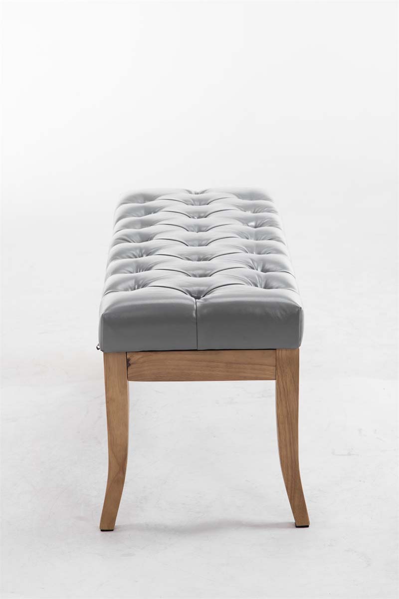 Banc Ramses similicuir antique clair