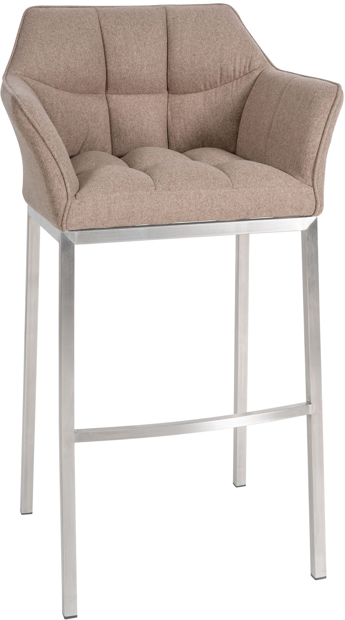 Tabouret de bar Damaso feutre avec piètement à quatre pieds
