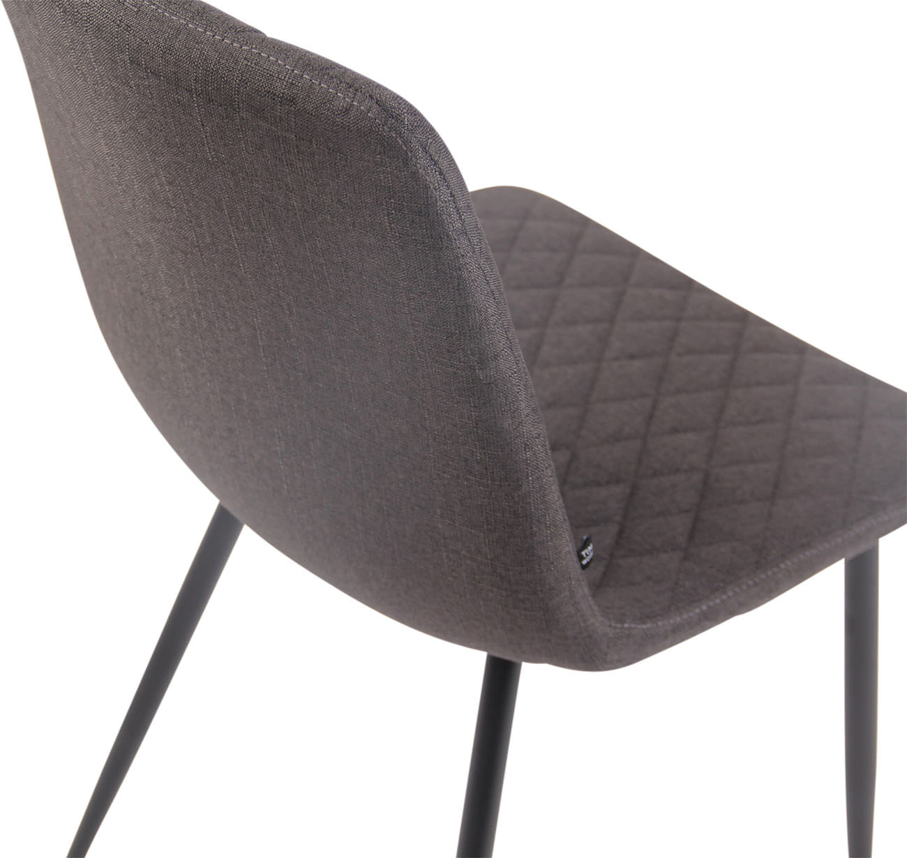 Chaise de salle à manger Telde en tissu avec Piètement en Métal noir mat