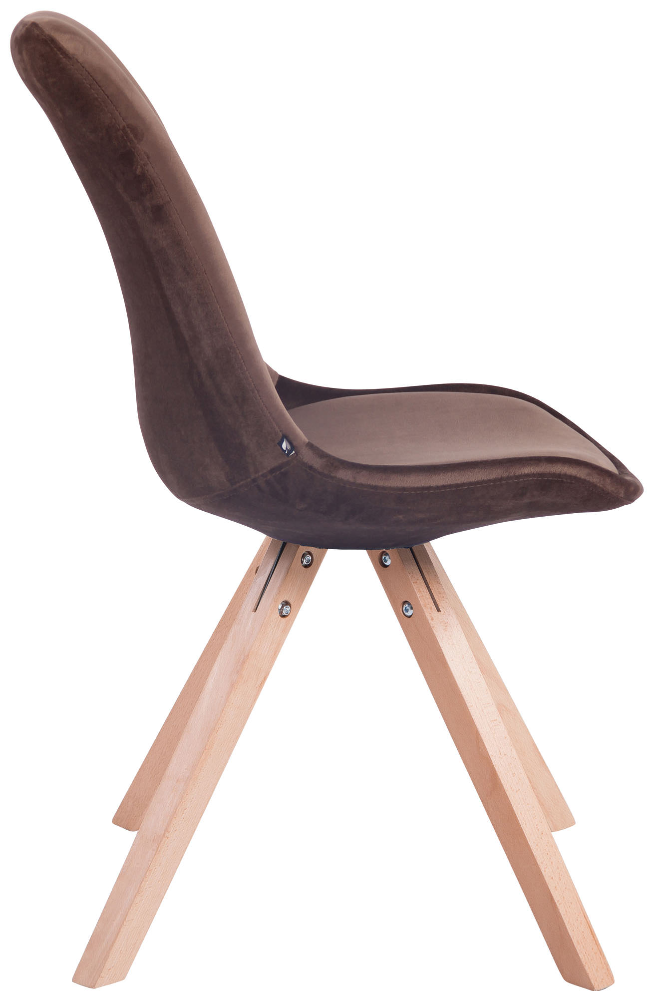 Chaise de salle à manger Toulouse en velours Pieds carrés