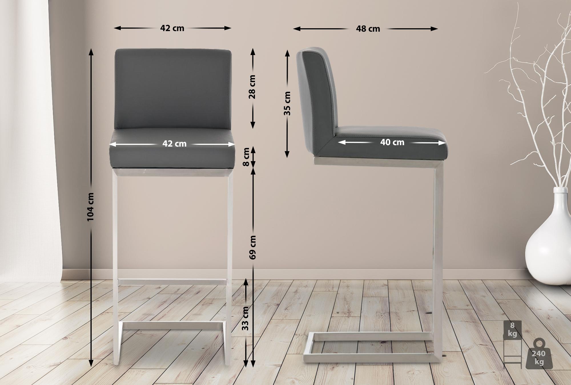 Tabouret de bar Paros en similicuir