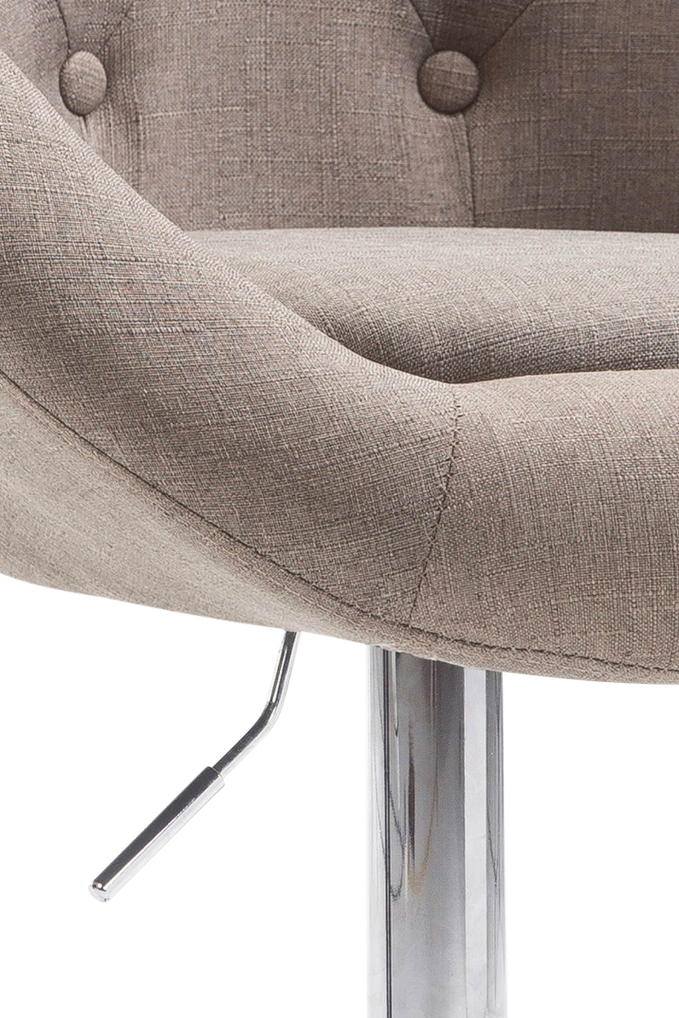 Tabouret de bar London V2 en tissu avec Pied et Repose-pieds en métal