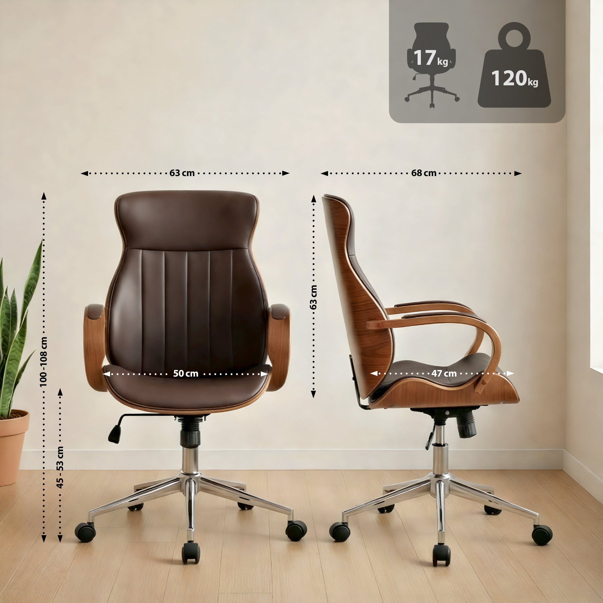 Fauteuil de bureau Melilla en similicuir