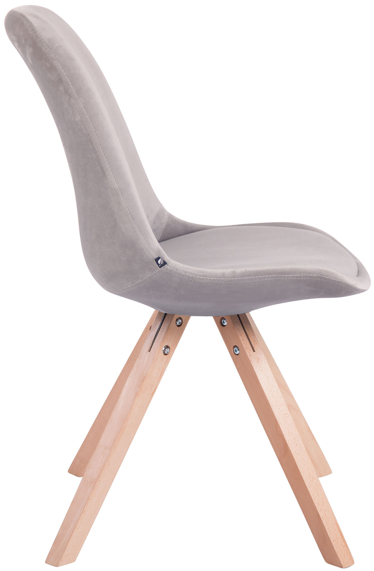 Chaise de salle à manger Toulouse en velours Pieds carrés