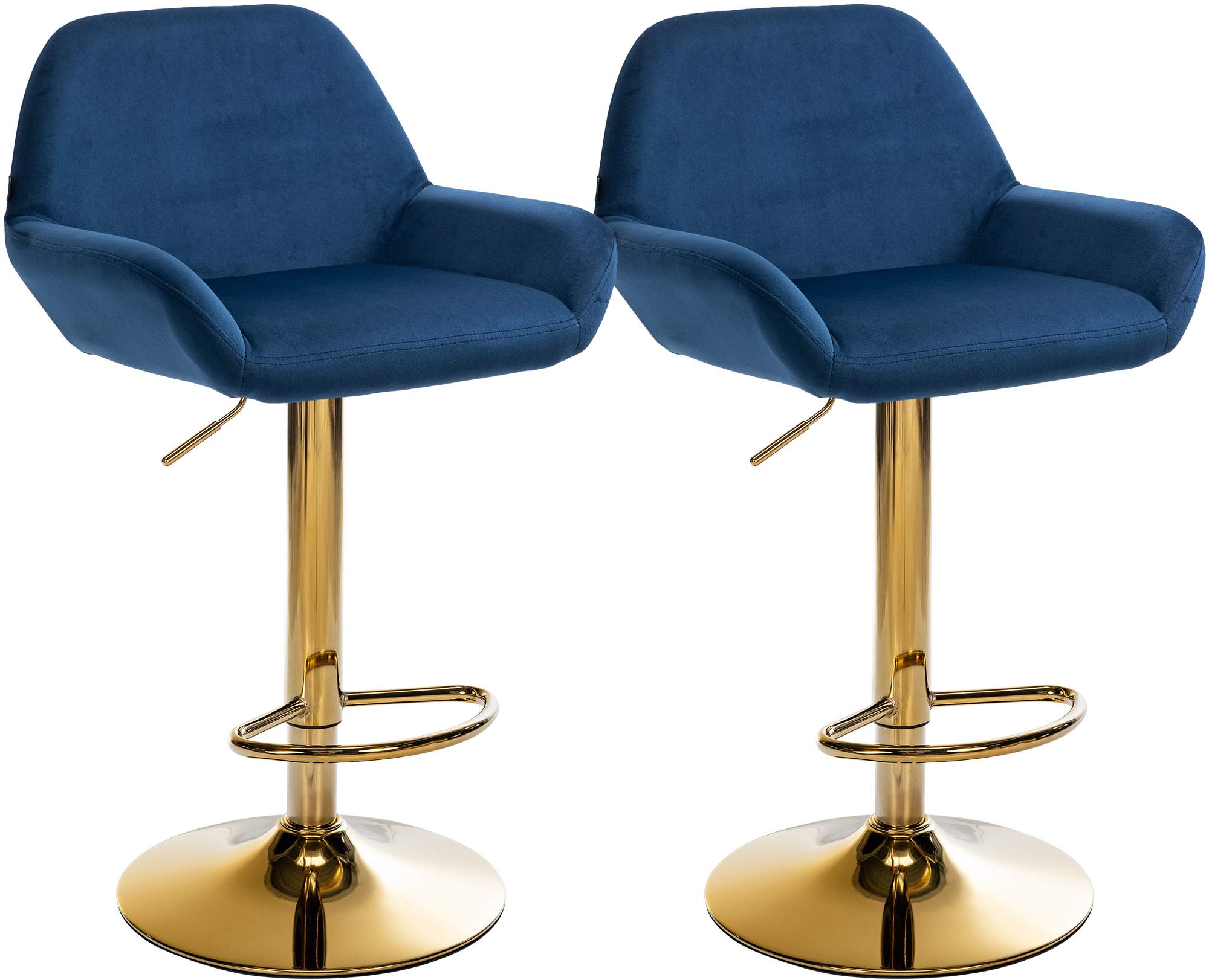 Lot de 2 tabourets de bar Braga or velours
