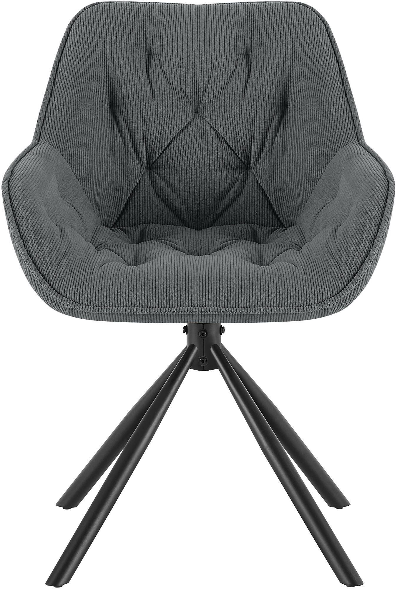 Chaise de salle a manger Rimio en velours côtelé