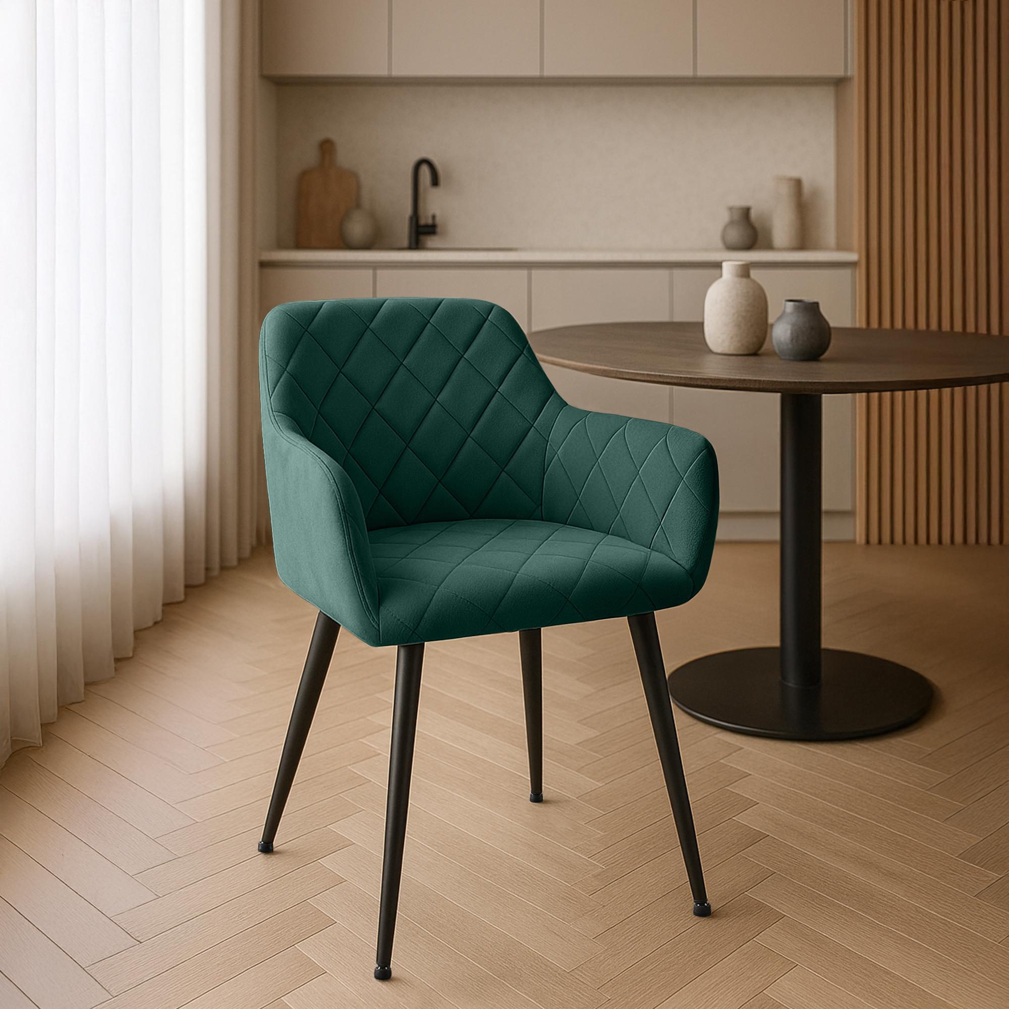 Lot de 2 chaises de salle à manger Monett velours