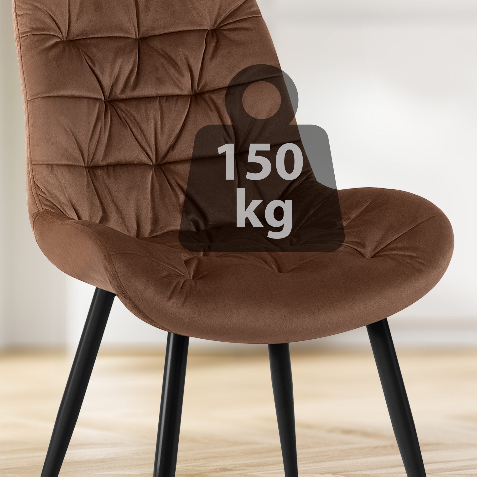 Chaise de salle à manger Rossford velours