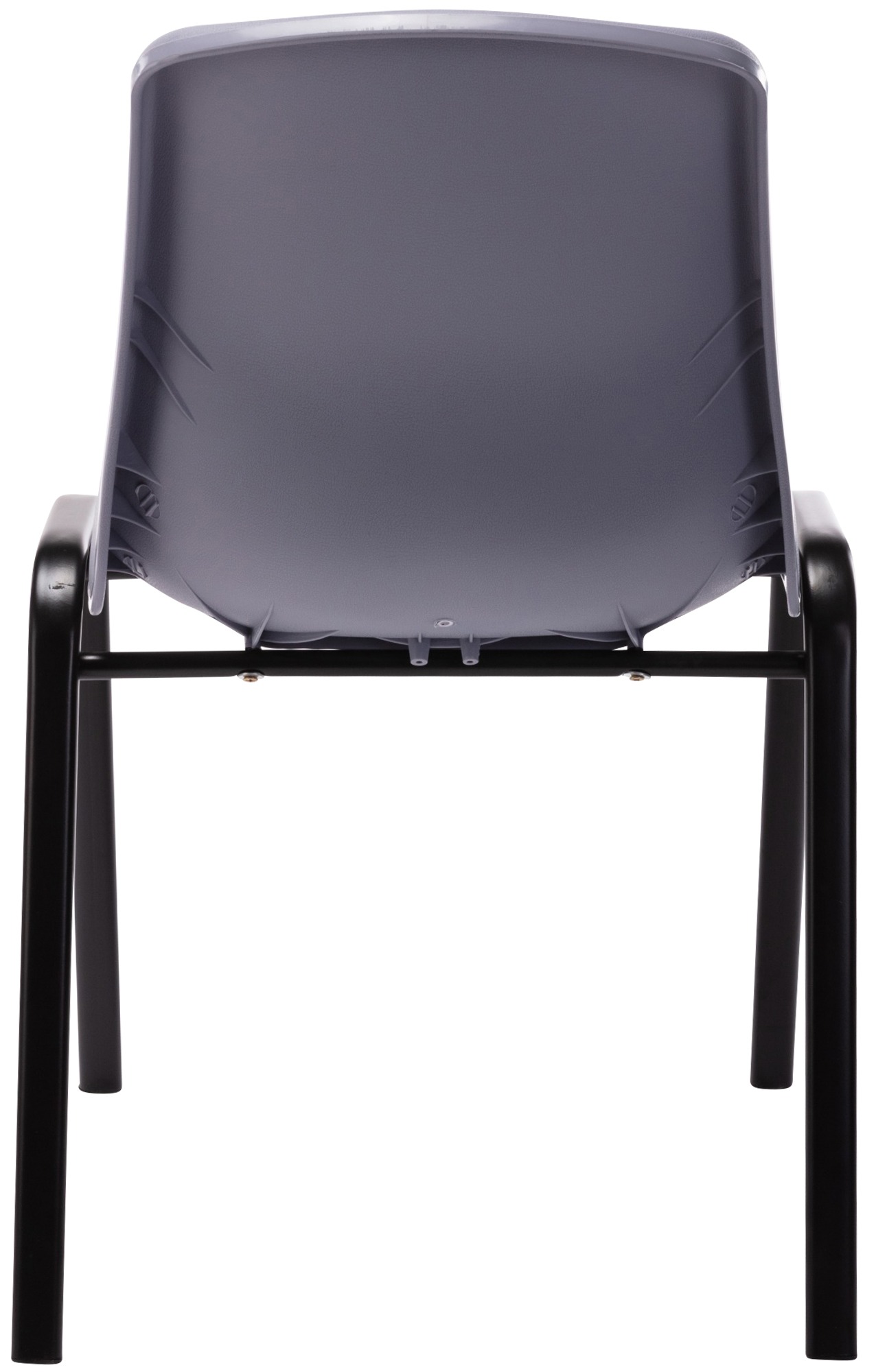 Chaise empilable Nowra avec assise en plastique et piètement en métal noir mat