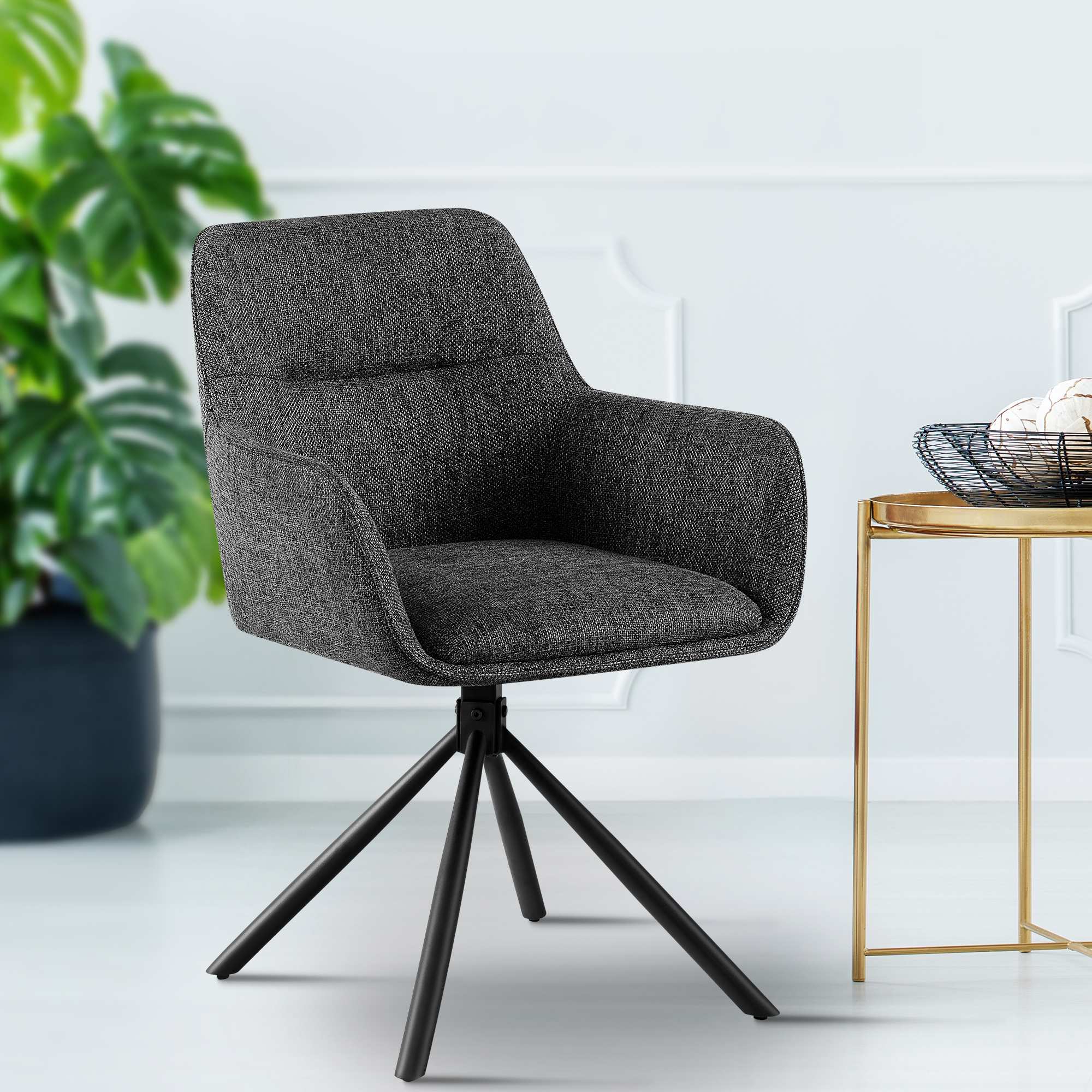 Lot de 2 chaises Tipton tissu