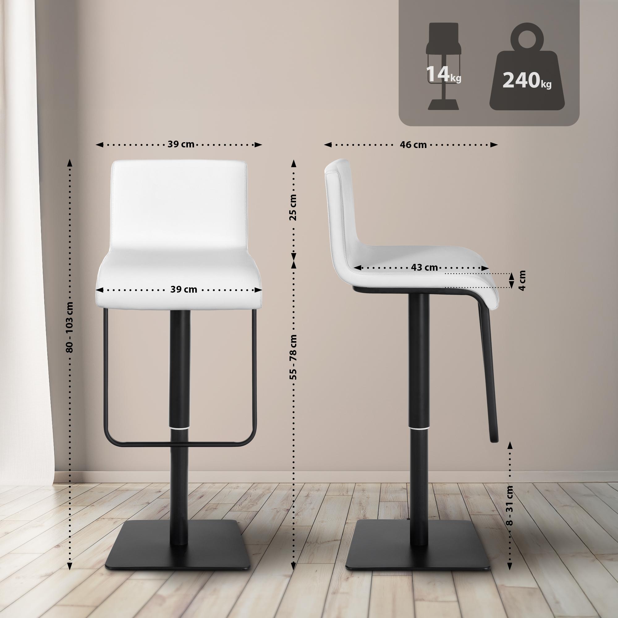 Lot de 2 tabourets de bar Limon en similicuir