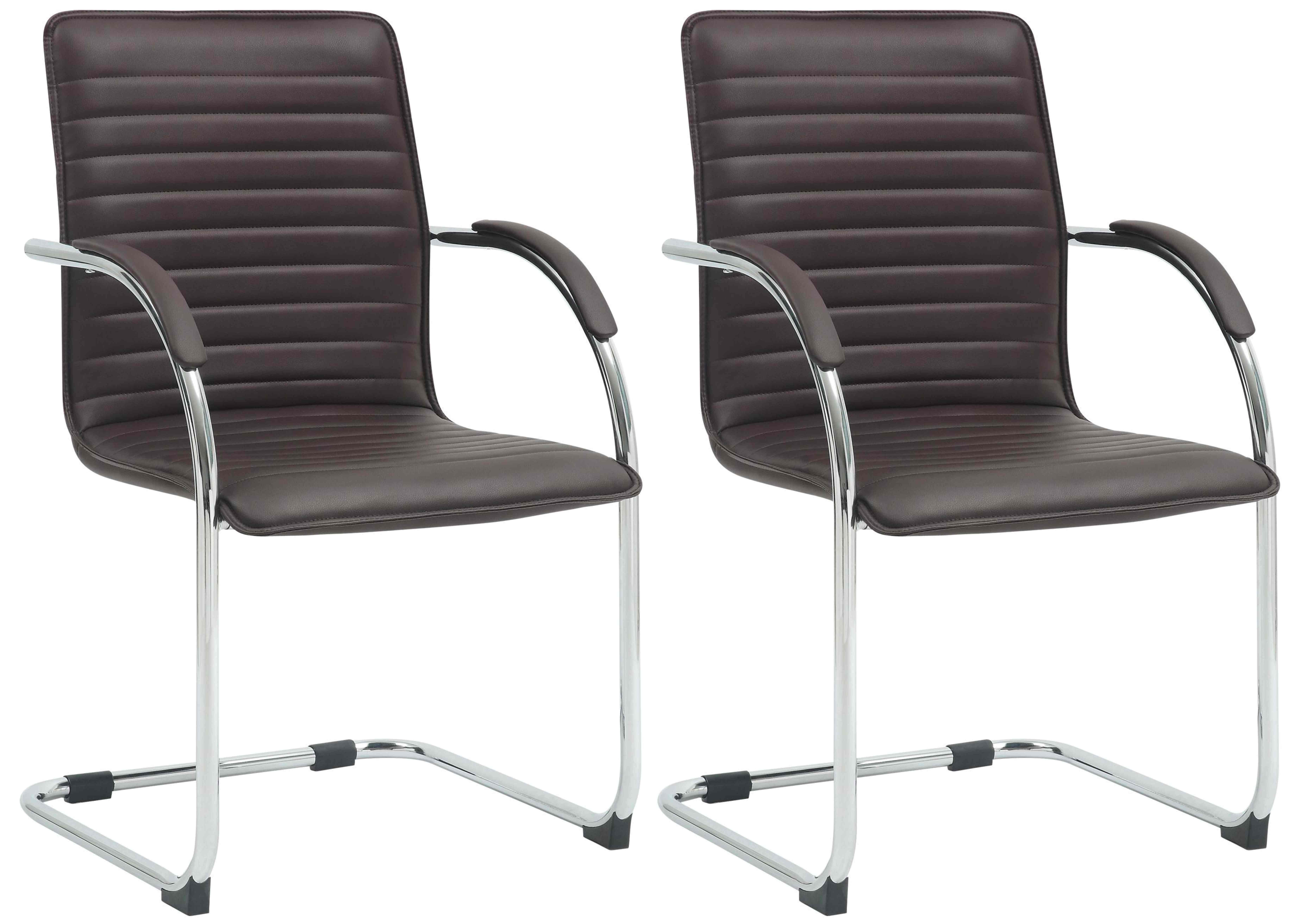 Lot de 2 chaises visiteurs Tira similicuir