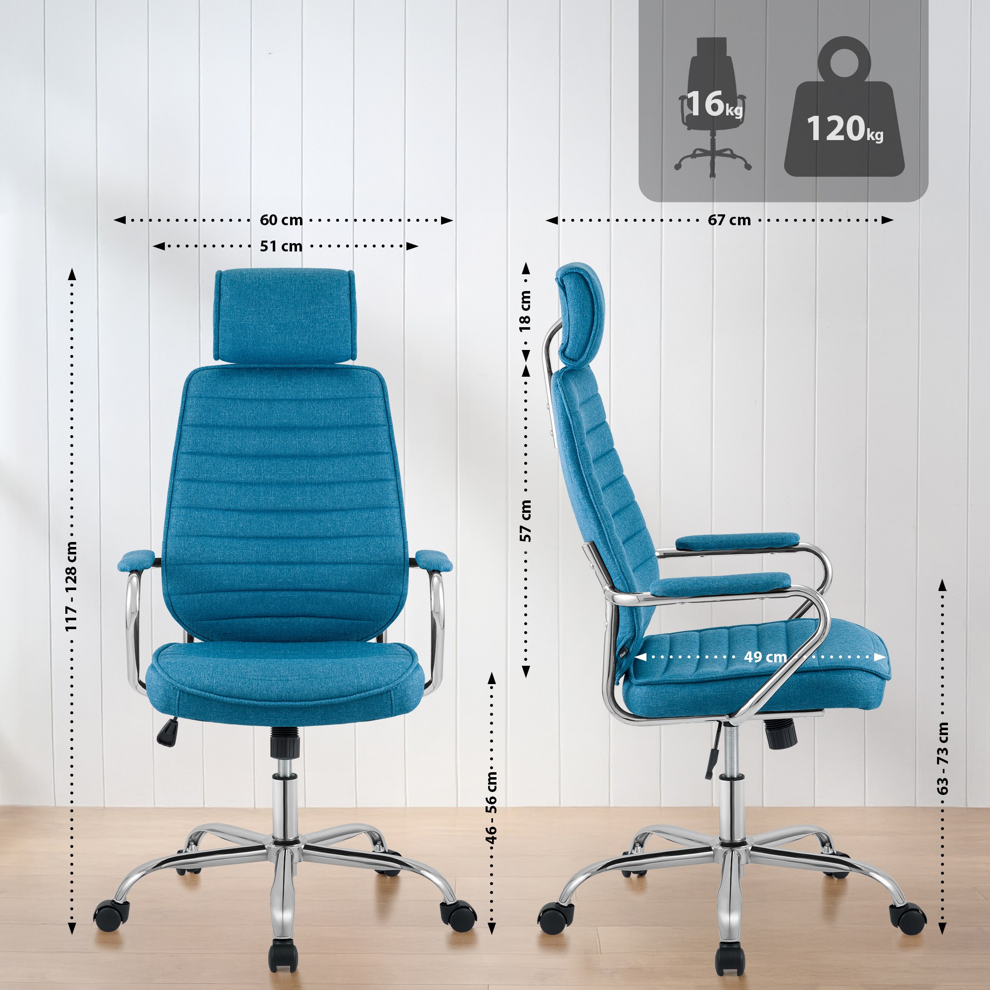 Chaise de bureau Rako Tissu