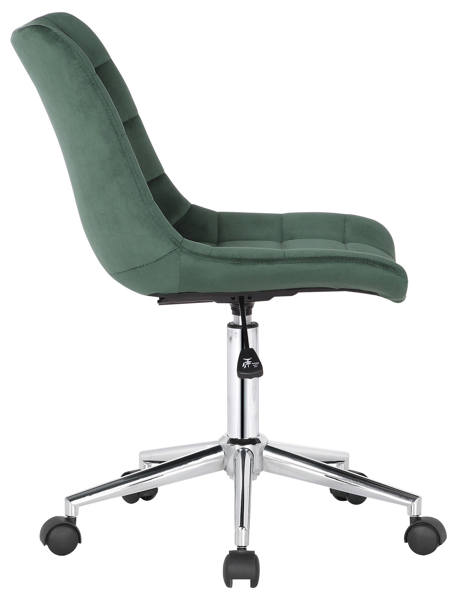 Chaise de bureau pivotant Medford en Velours avec Hauteur ajustable et Roulettes
