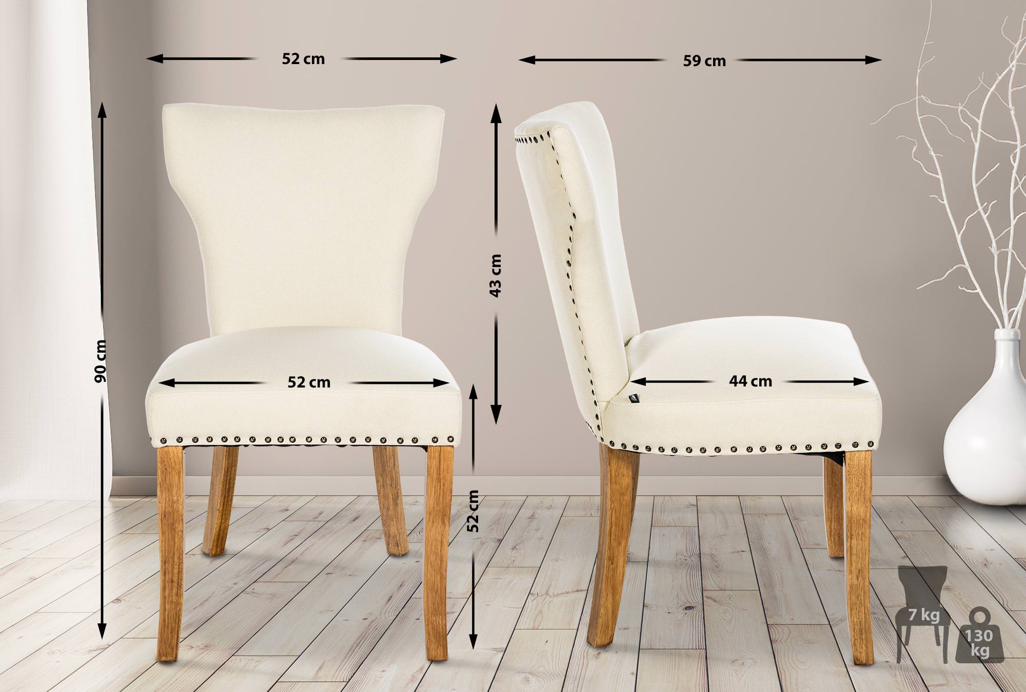 Lot de 2 chaises de salle à manger Zadar tissu