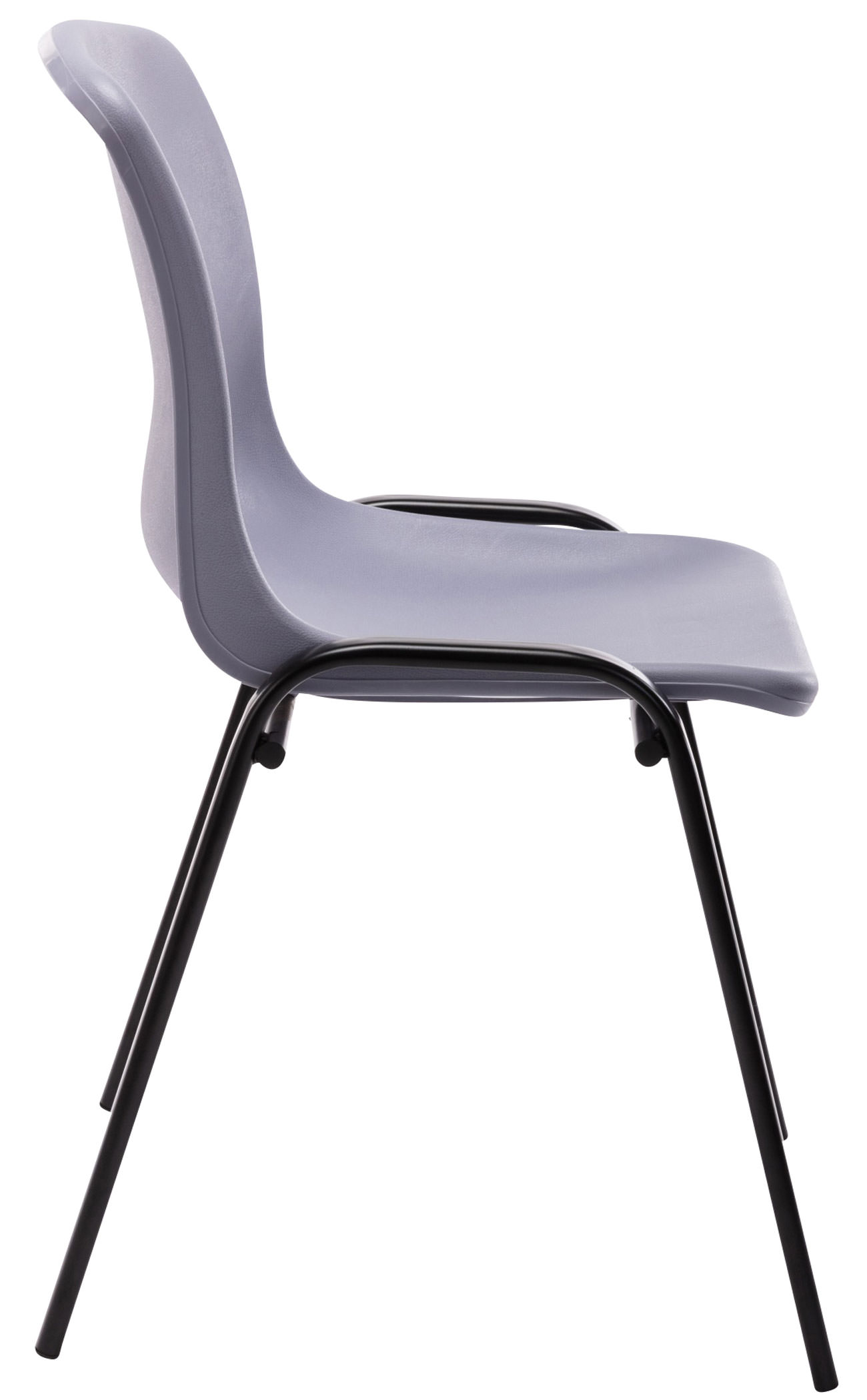 Lot de 4 chaises empilables Nowra avec assise en plastique et Pieds en métal noir mat