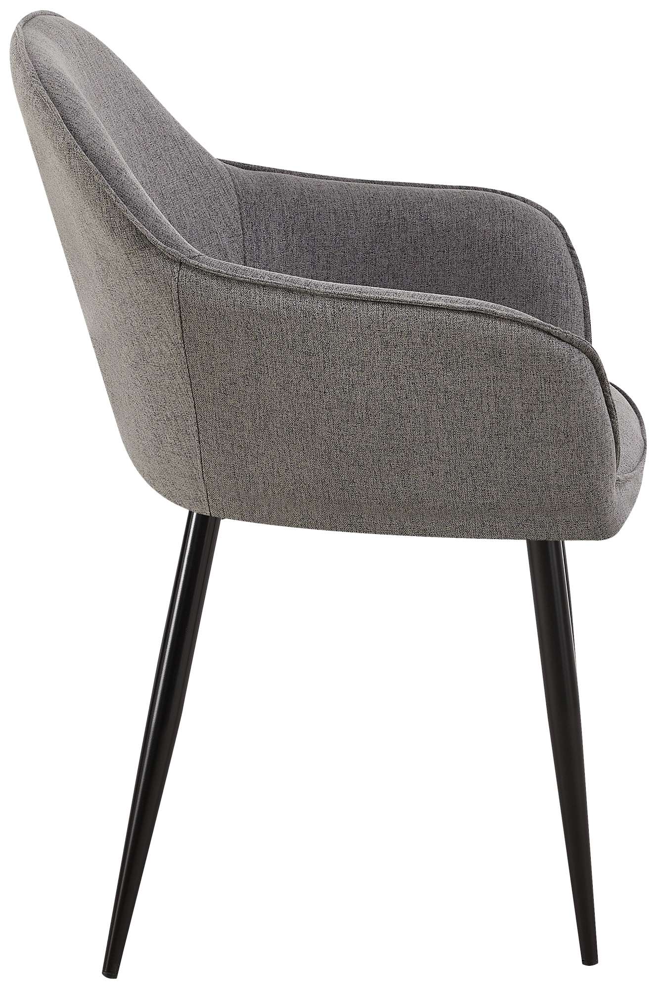 Chaise de salle à manger Boise en Tissu avec Piètement en Métal noir