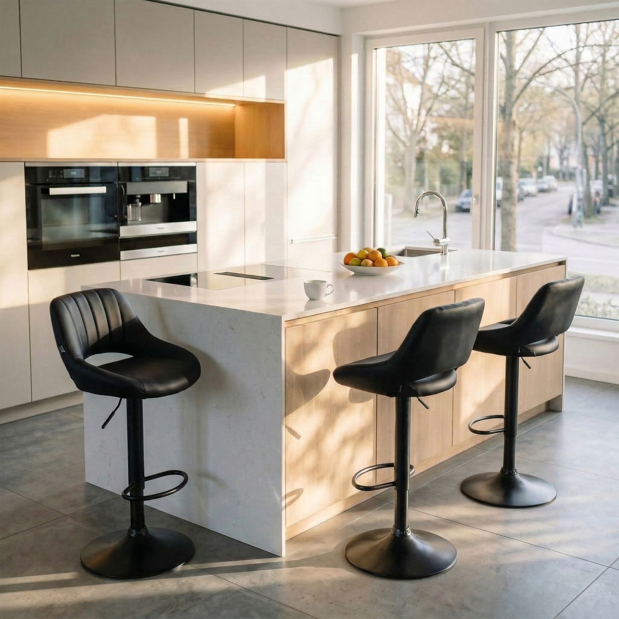 Lot de 2 tabourets de bar Milet en similicuir