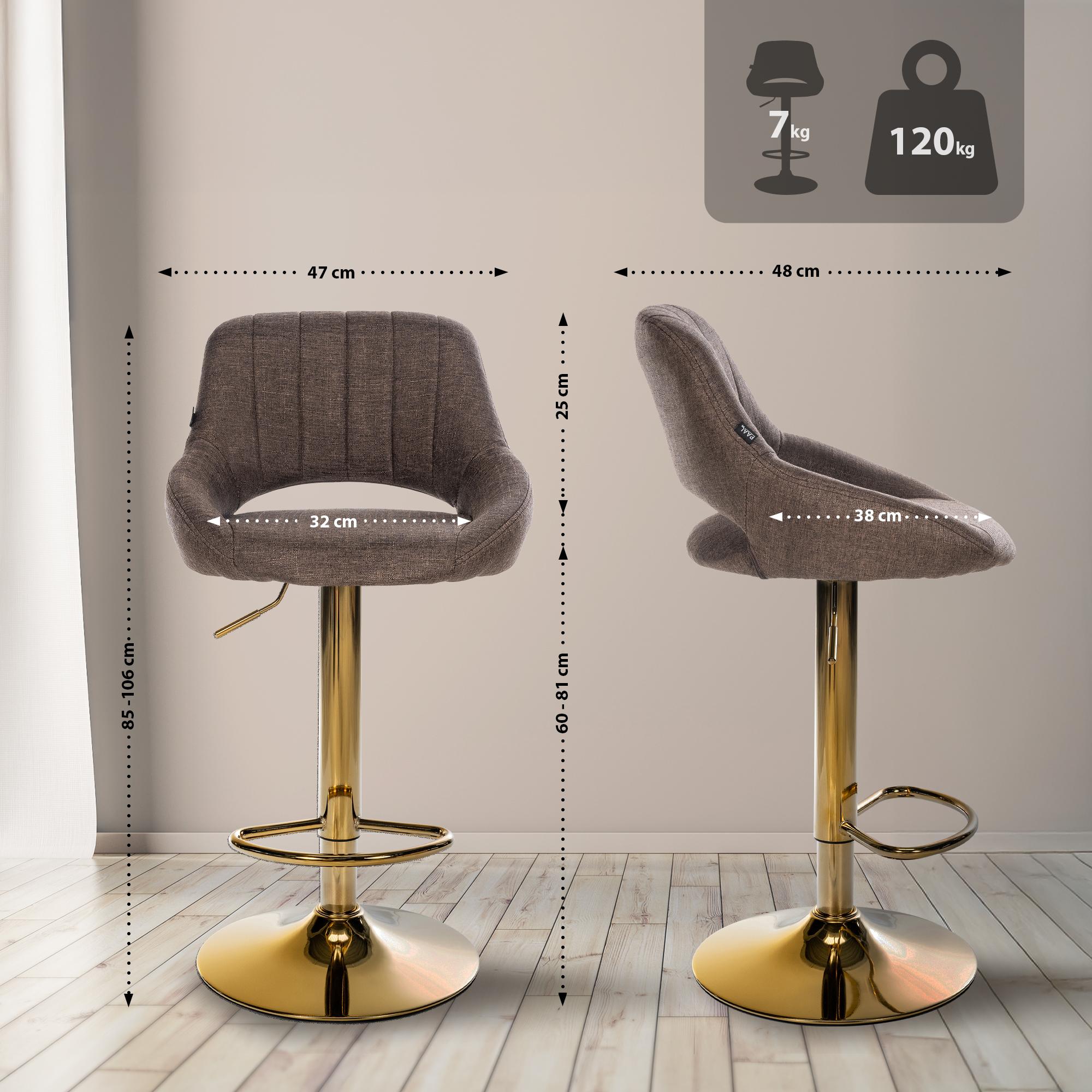 Lot de 2 tabourets de bar Milet en tissu