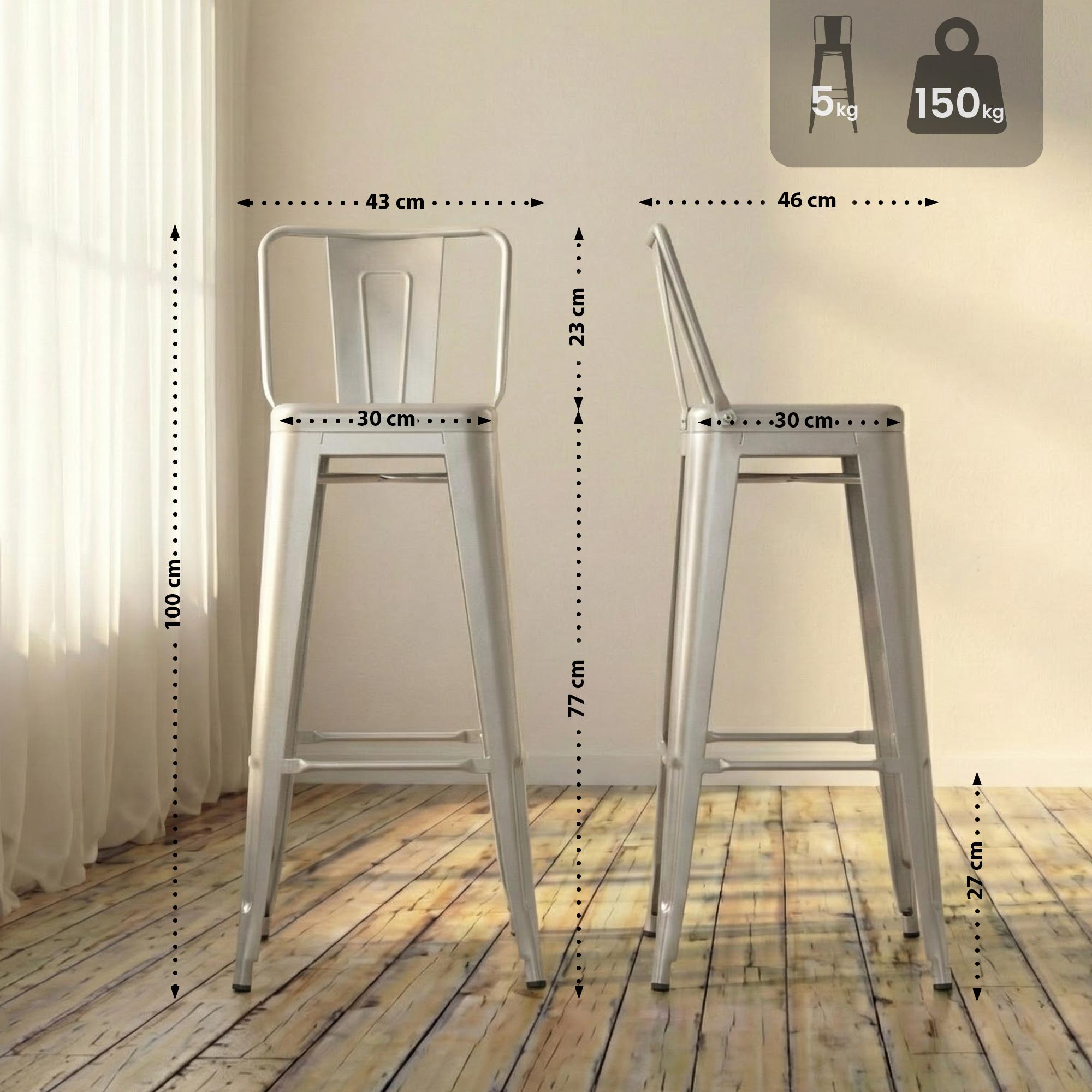 Tabouret de bar en métal Mason